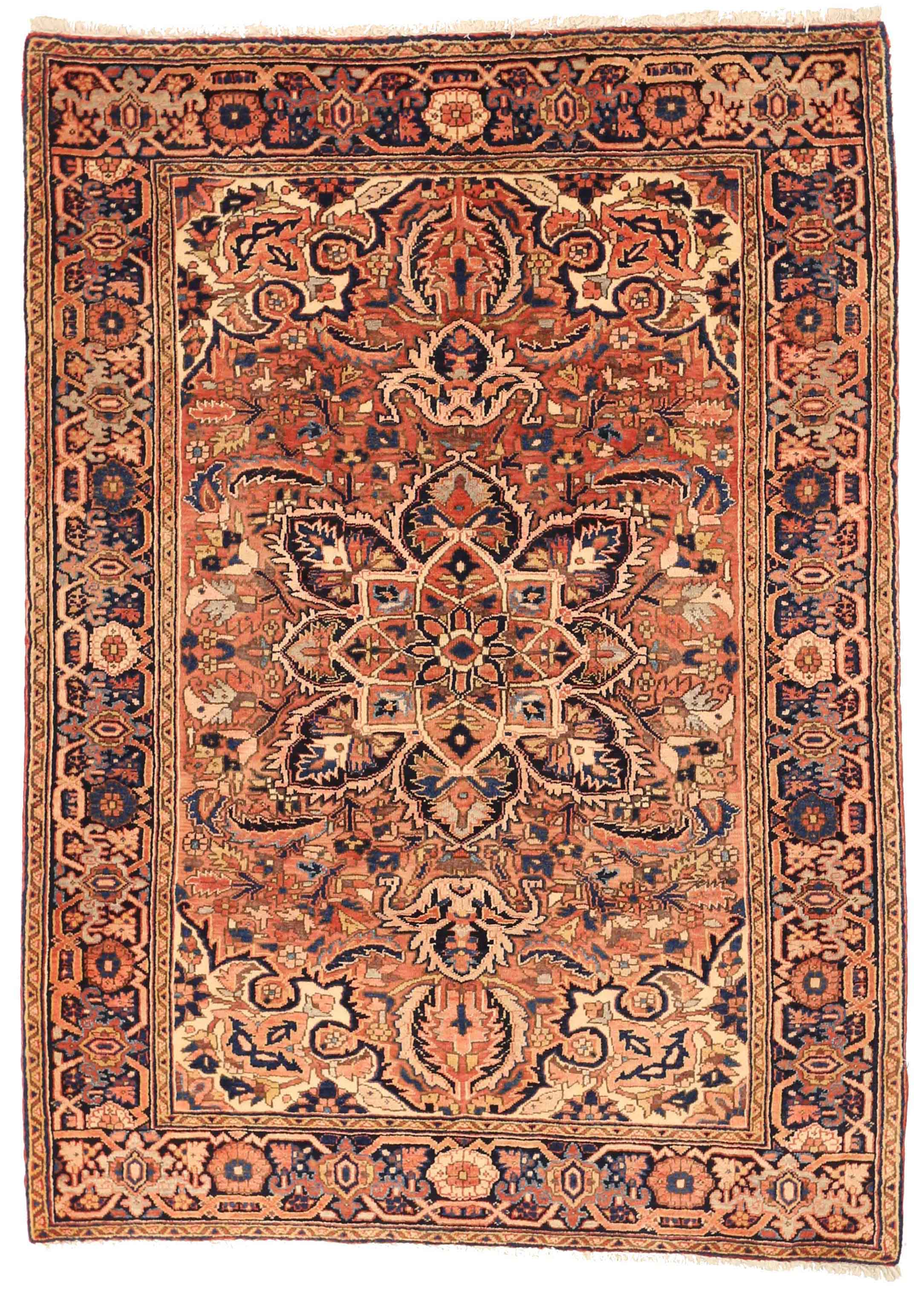 Thumbnail 4 for Antique Persian Heriz Traditional Rug 75036
