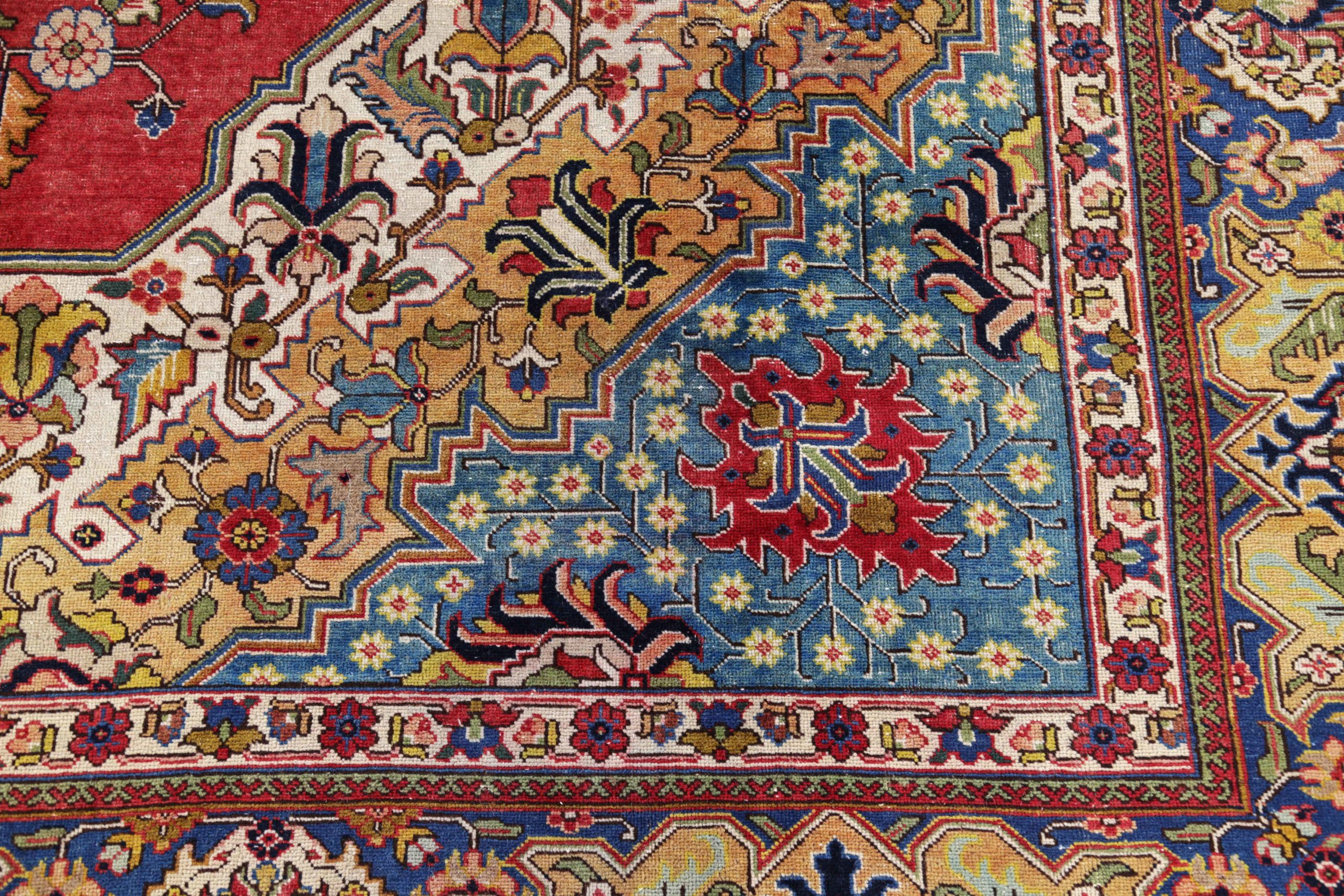 Thumbnail 7 for Antique Persian Tabriz Traditional Rug 91436