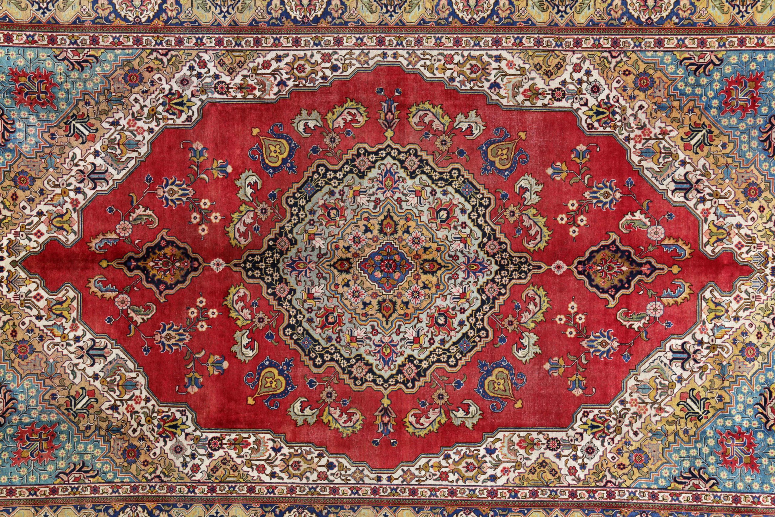 Thumbnail 4 for Antique Persian Tabriz Traditional Rug 91436