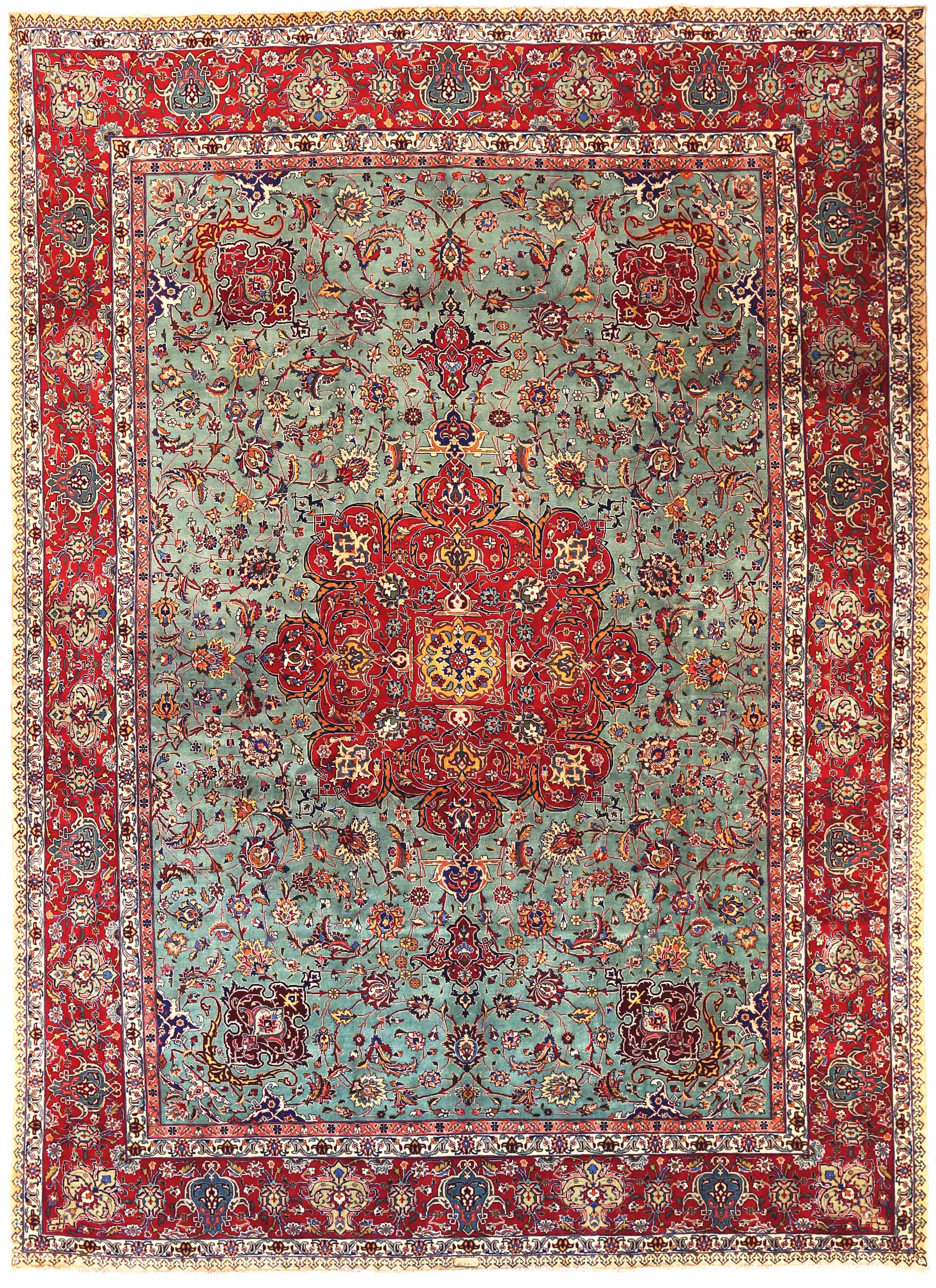 Thumbnail 2 for Antique Persian Tabriz Traditional Rug 69903