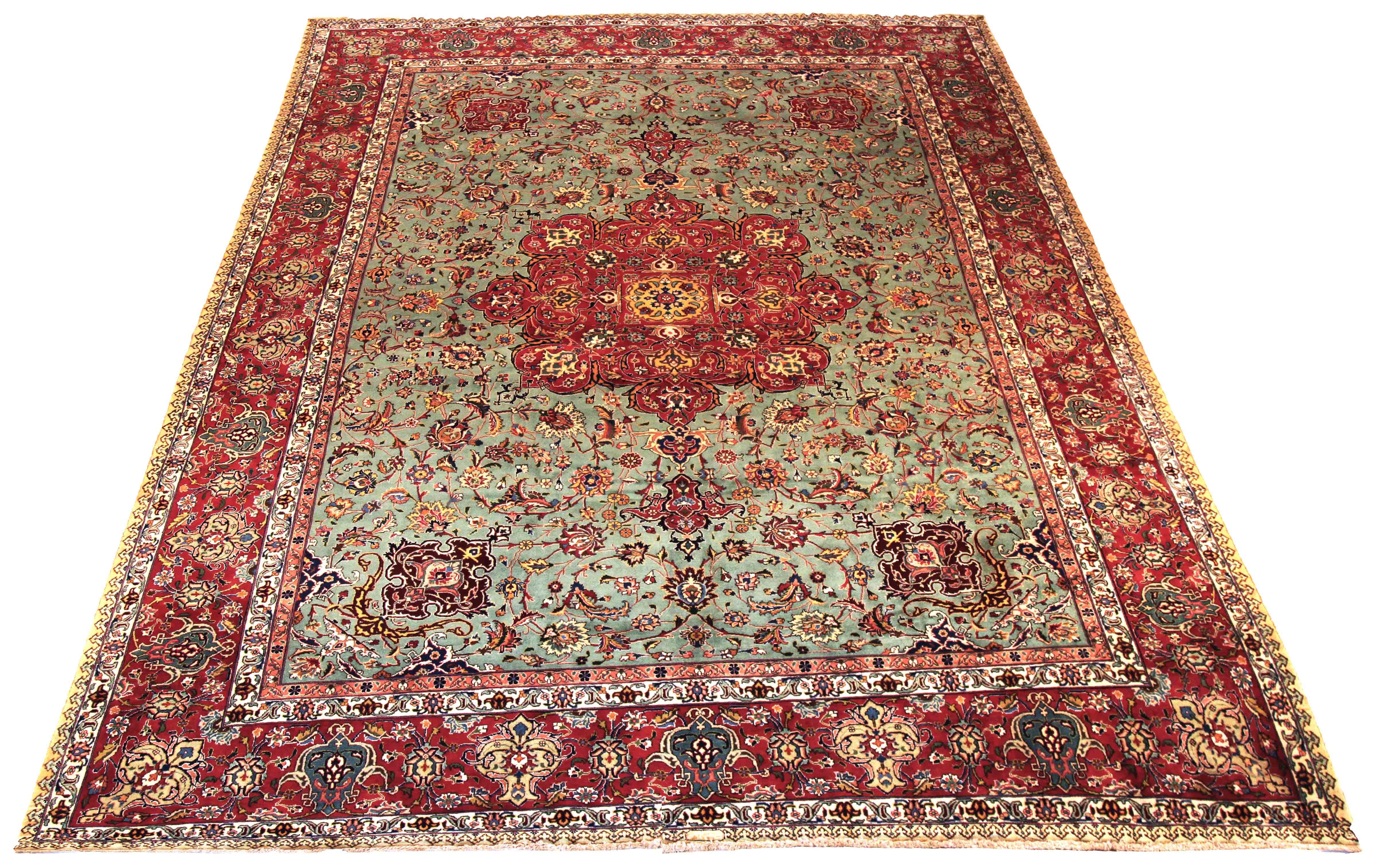 Thumbnail 4 for Antique Persian Tabriz Traditional Rug 69903