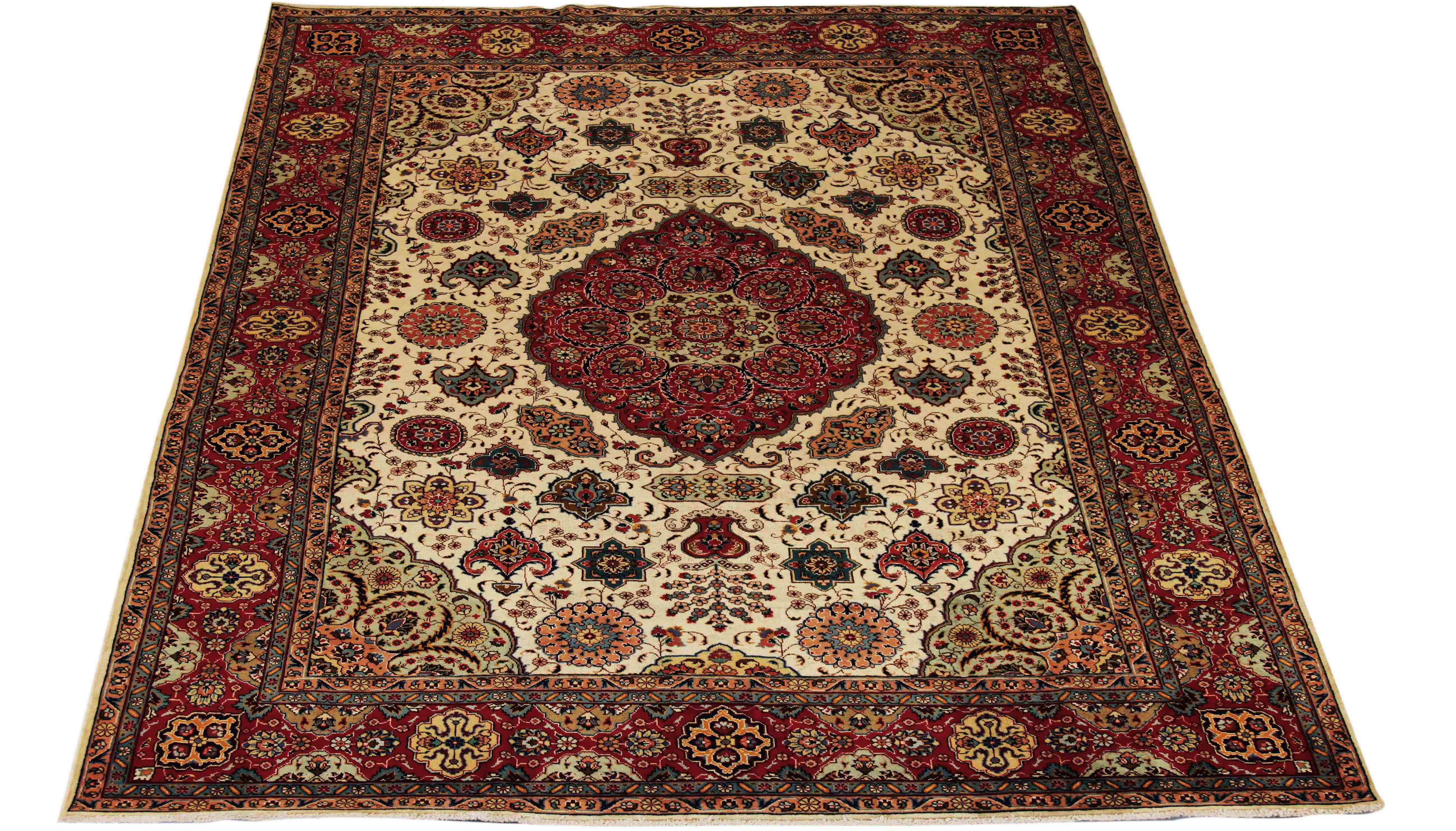 Thumbnail 2 for Antique Persian Tabriz Traditional Rug 69917