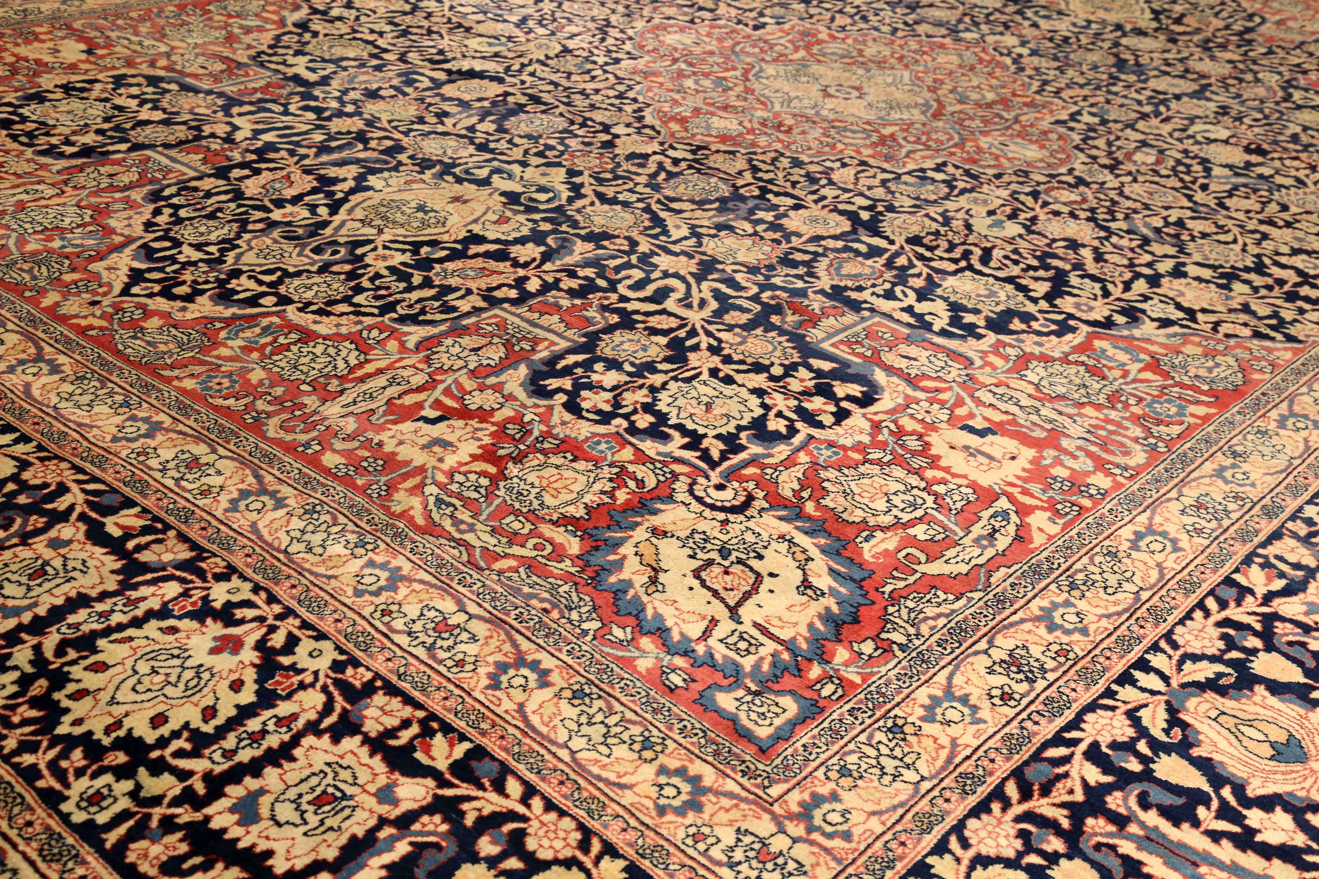 Thumbnail 2 for Antique Persian Mashad Traditional Rug 75127