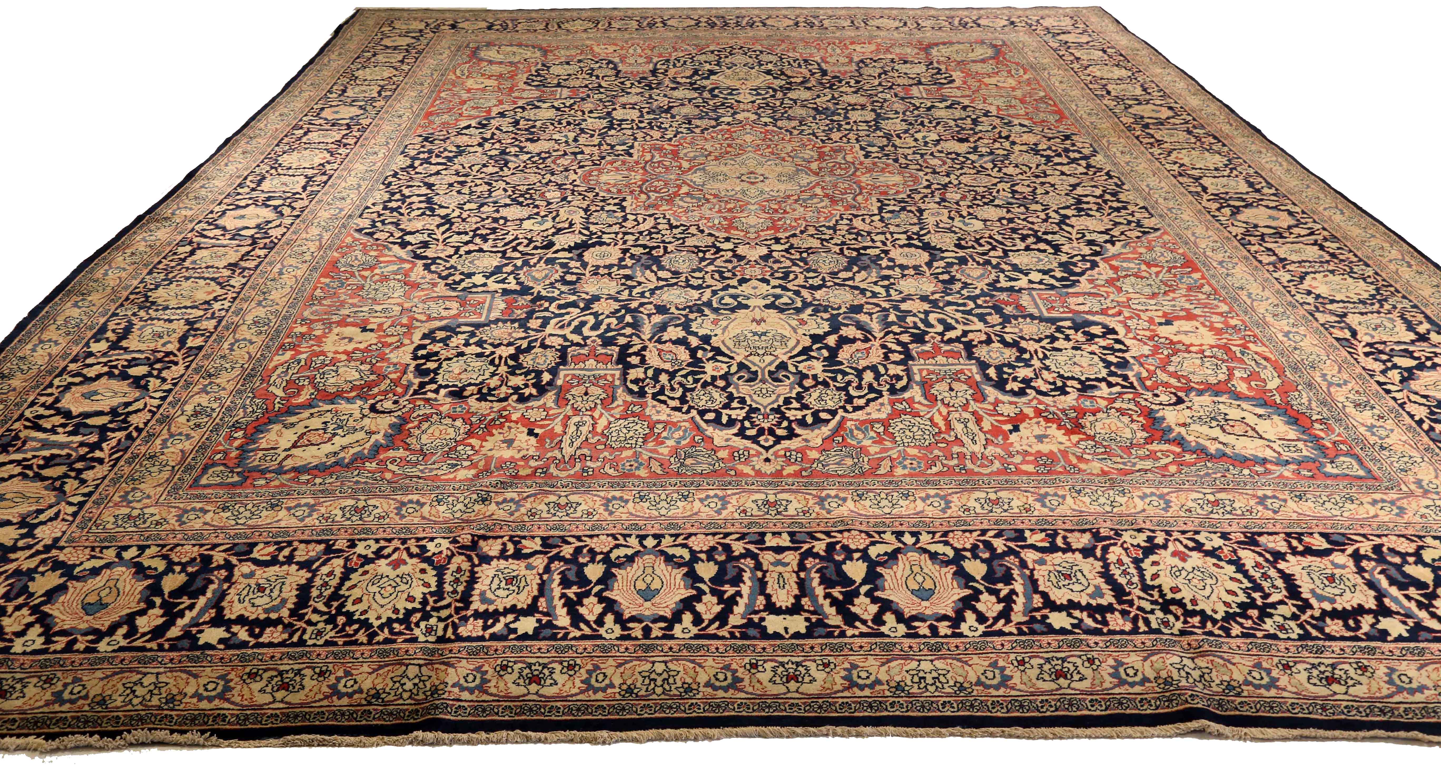 Thumbnail 4 for Antique Persian Mashad Traditional Rug 75127