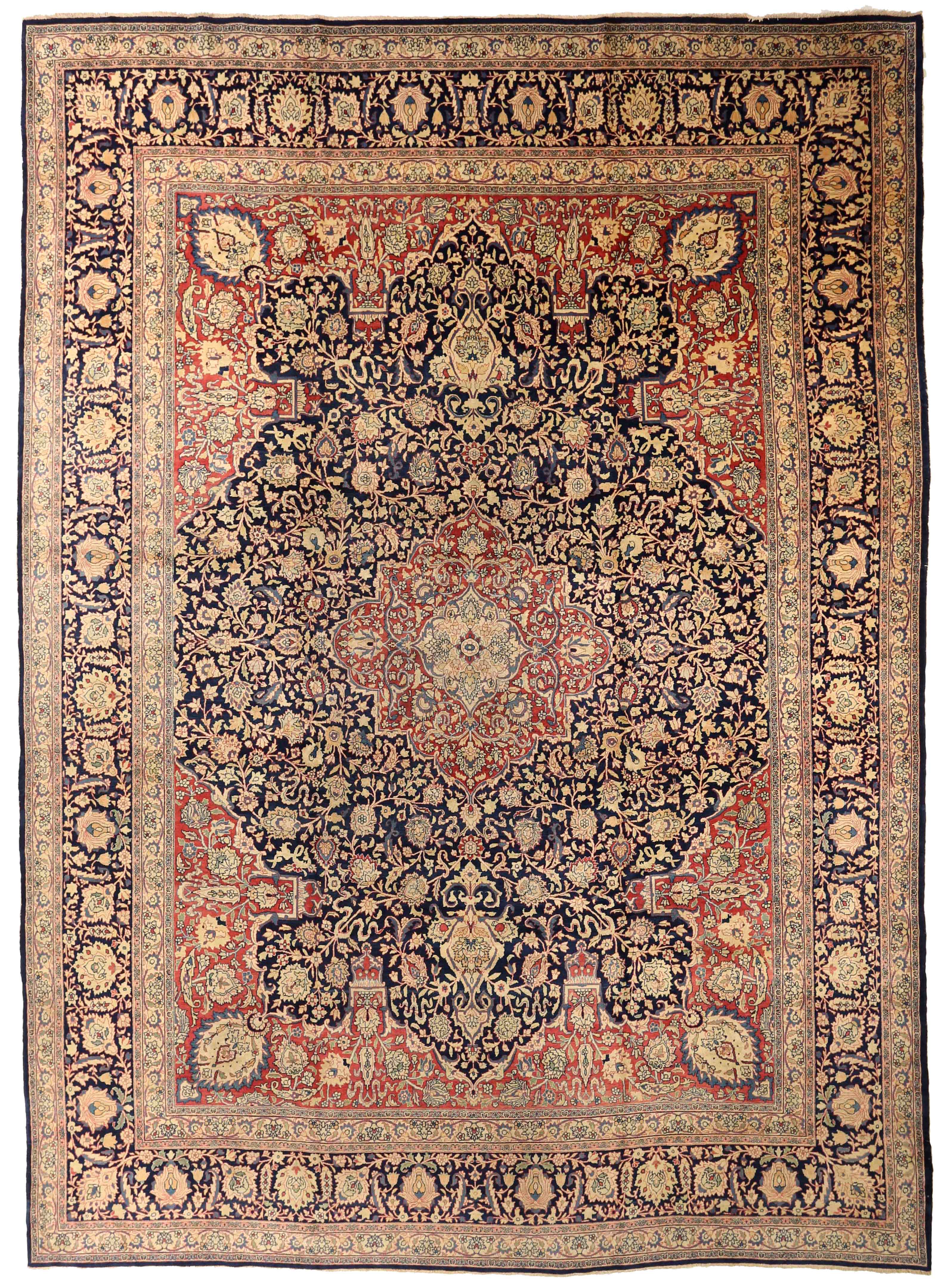 Thumbnail 3 for Antique Persian Mashad Traditional Rug 75127