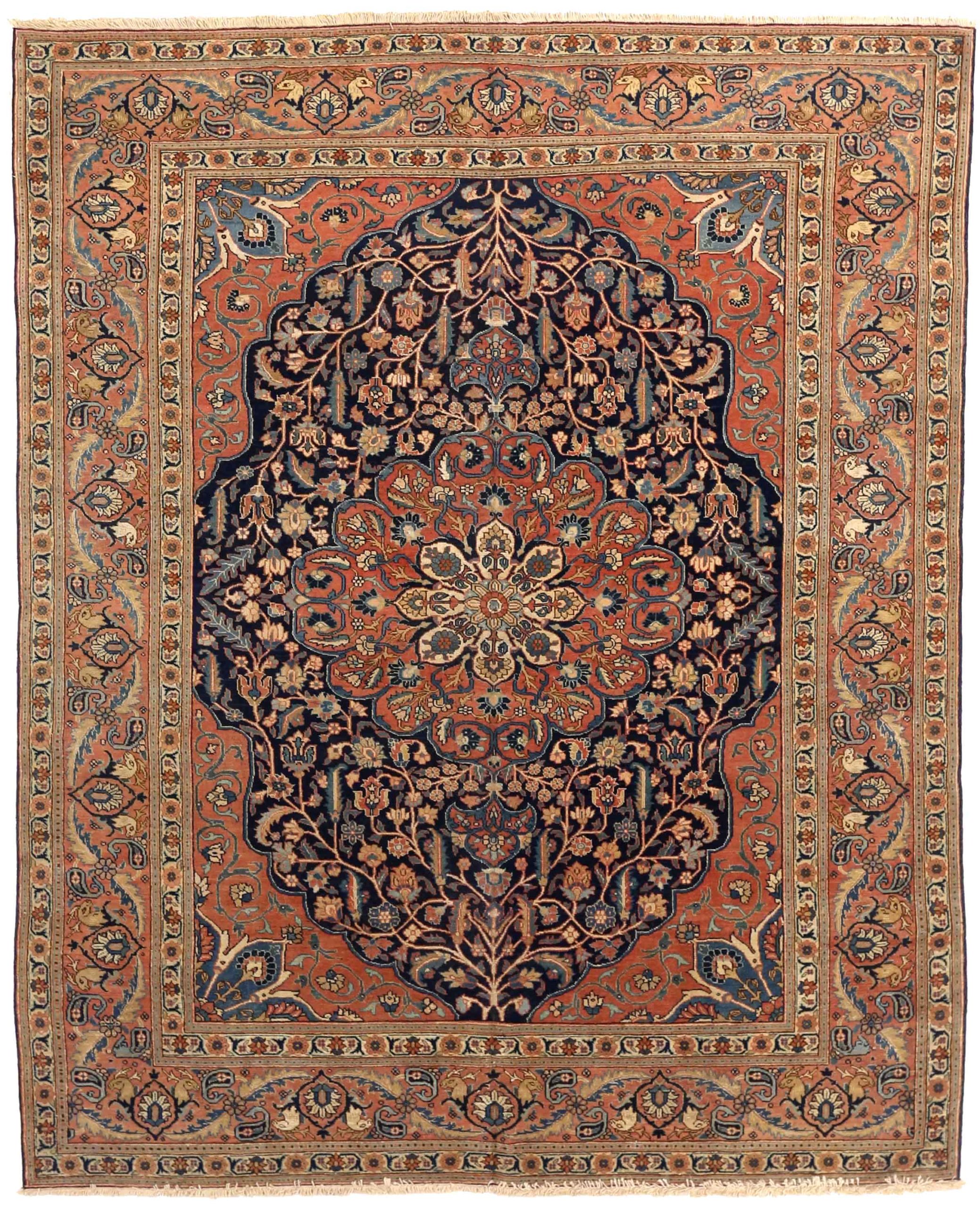 Thumbnail 5 for Antique Persian Tabriz Traditional Rug 75138