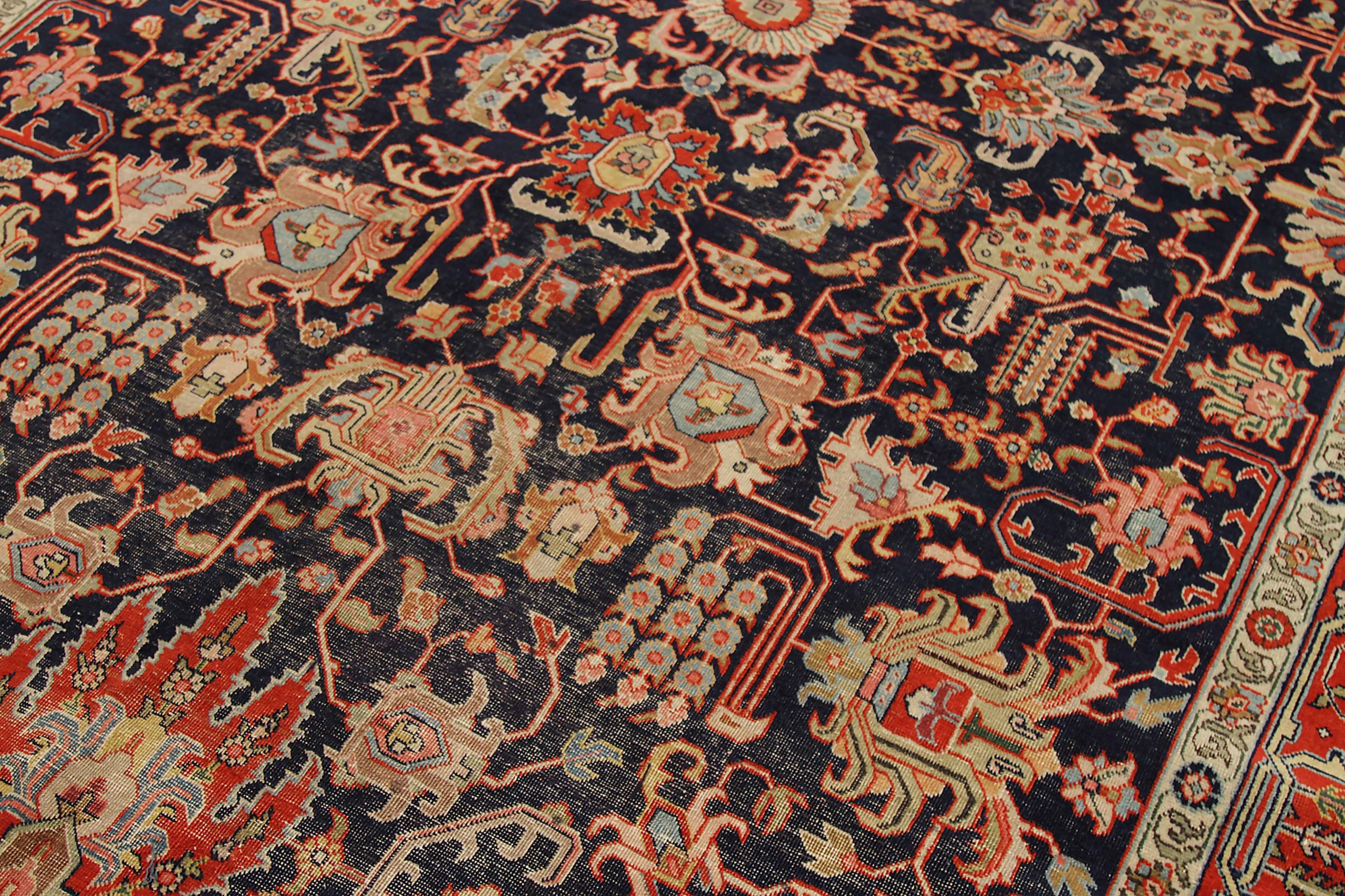 Thumbnail 5 for Antique Persian Tabriz Traditional Rug 88808