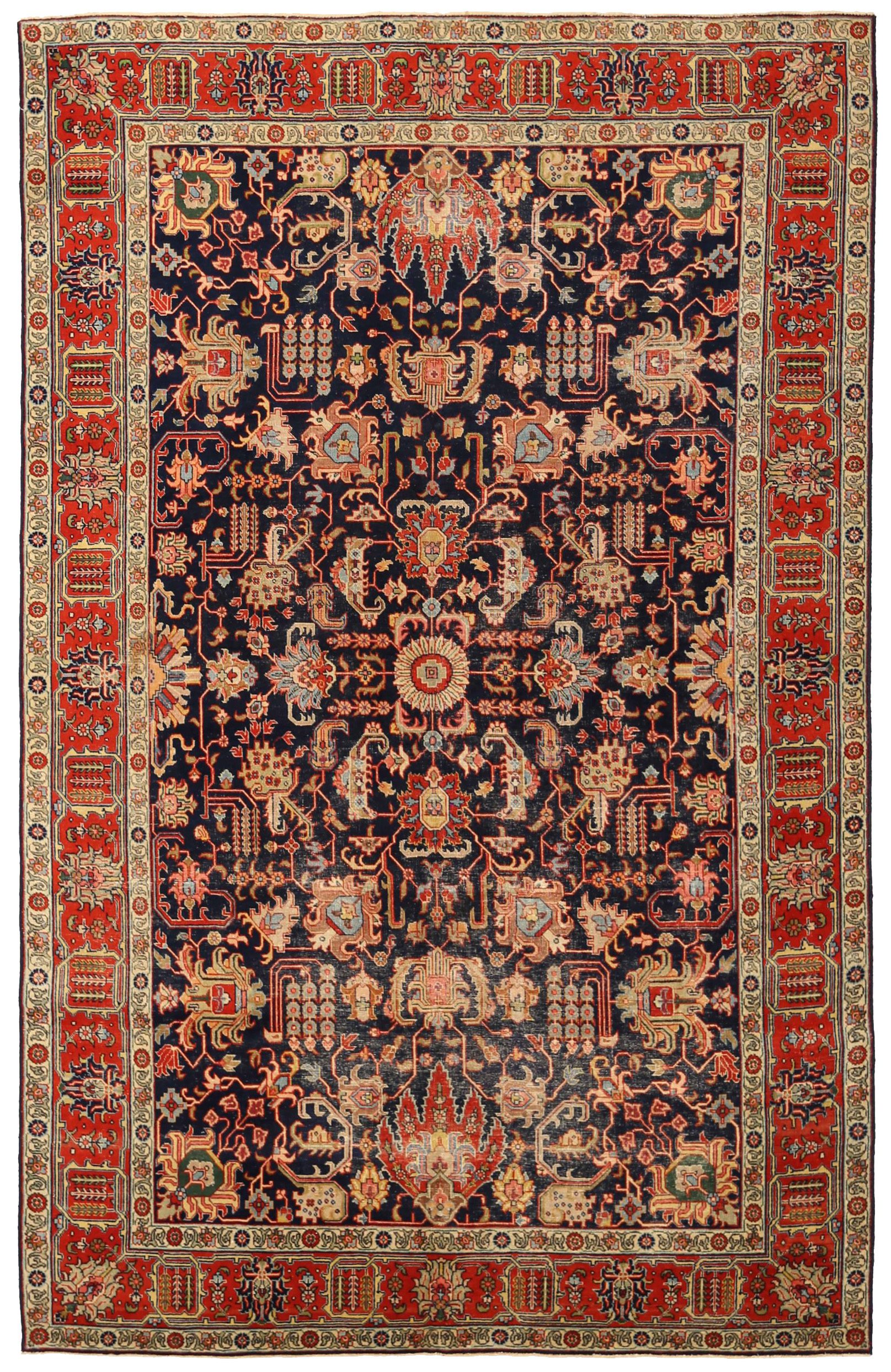 Thumbnail 4 for Antique Persian Tabriz Traditional Rug 88808