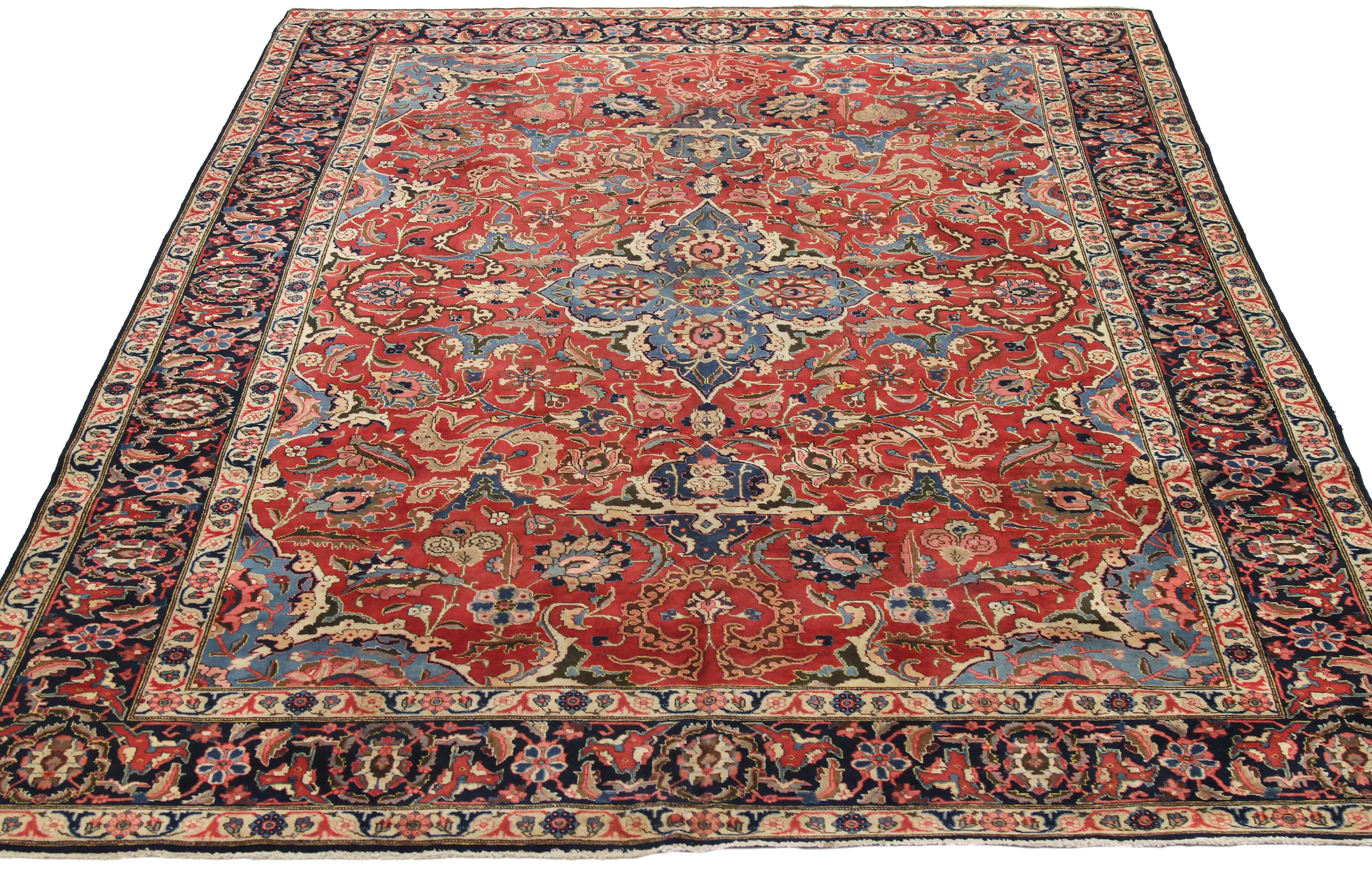 Thumbnail 2 for Antique Persian Tabriz Traditional Rug 88805