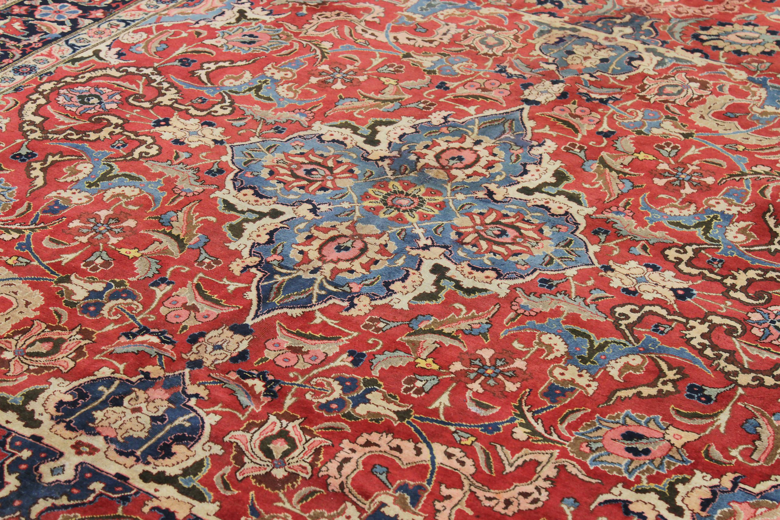 Thumbnail 3 for Antique Persian Tabriz Traditional Rug 88805