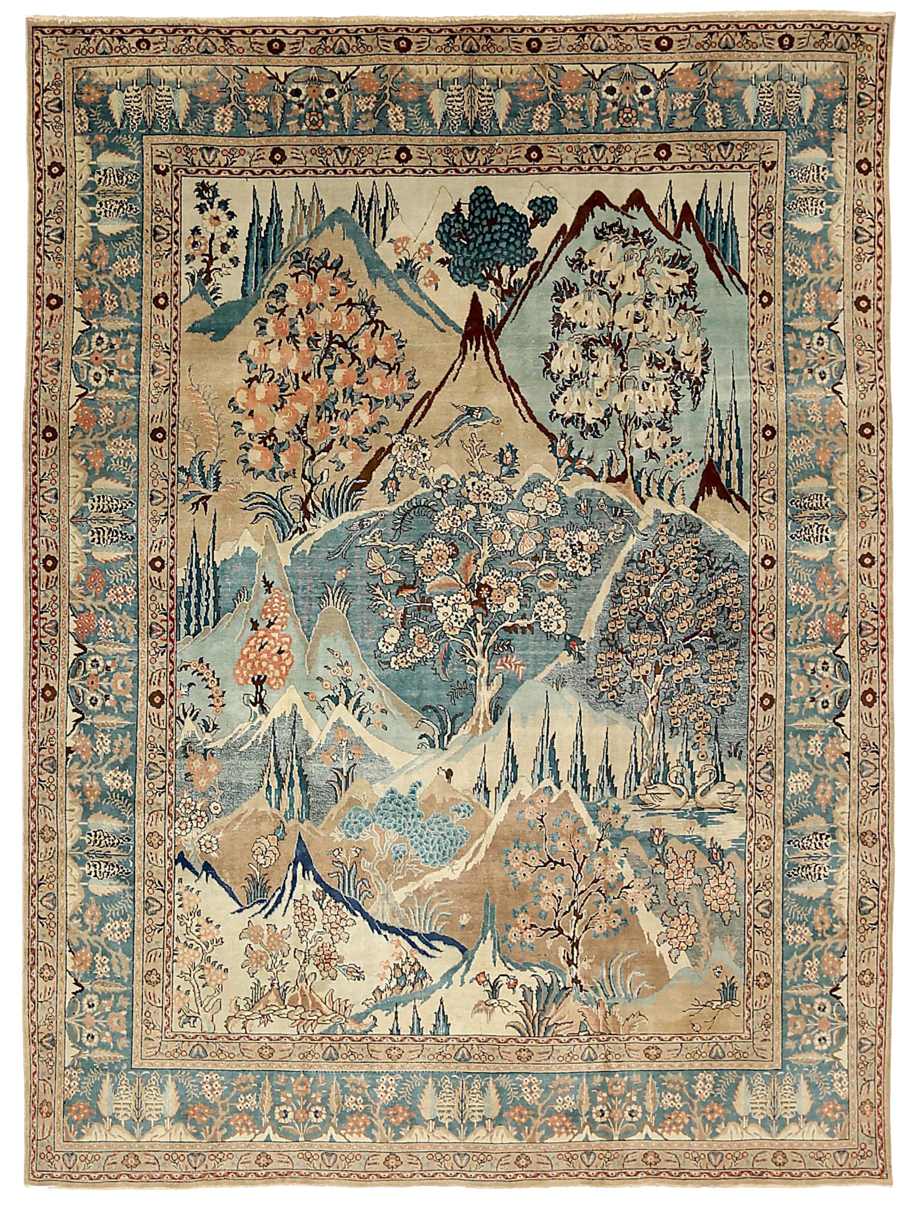 Thumbnail 3 for Antique Persian Tabriz Transitional Rug 88803