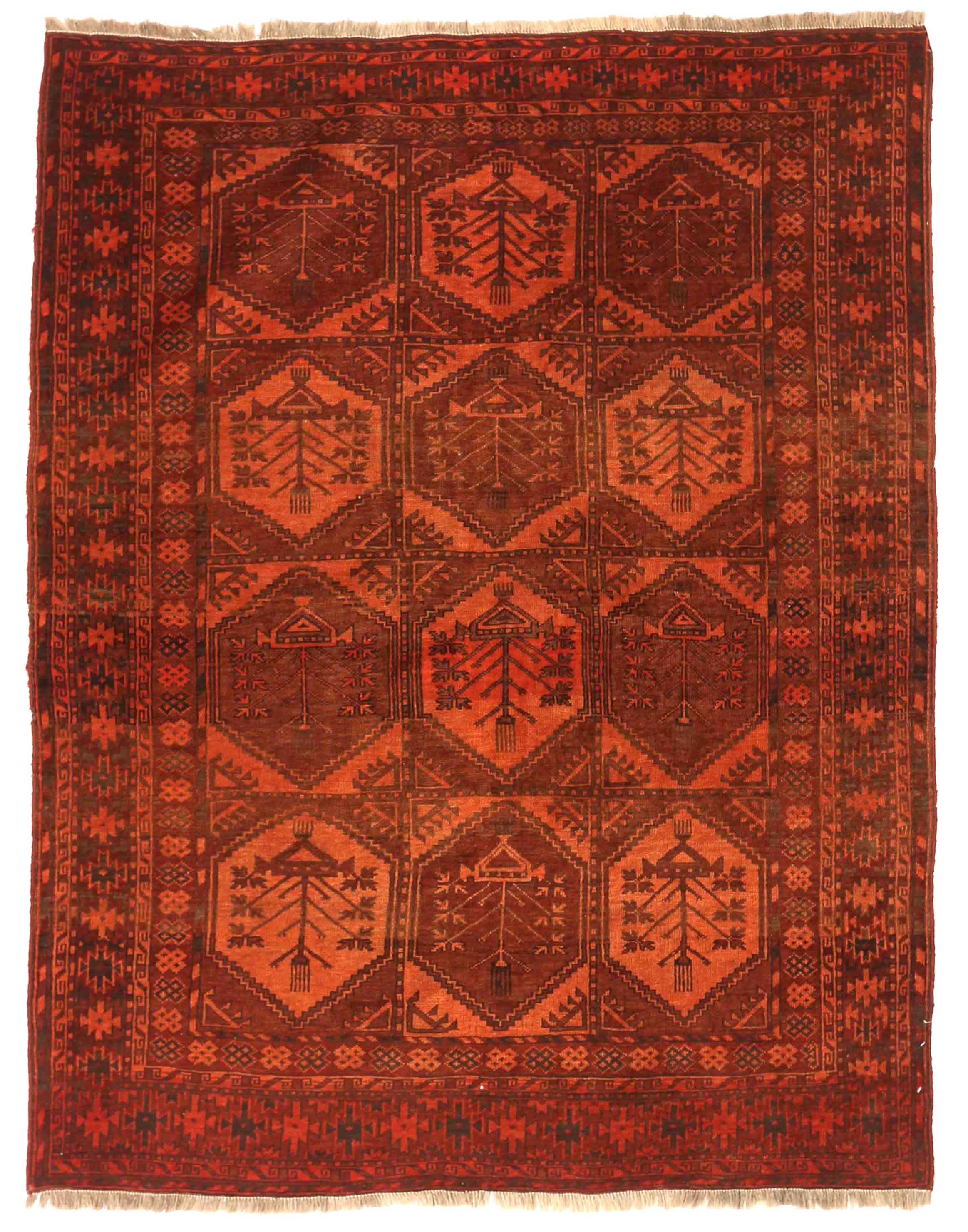 Thumbnail 9 for Antique Afghanistan Afghan Tribal Rug 75181