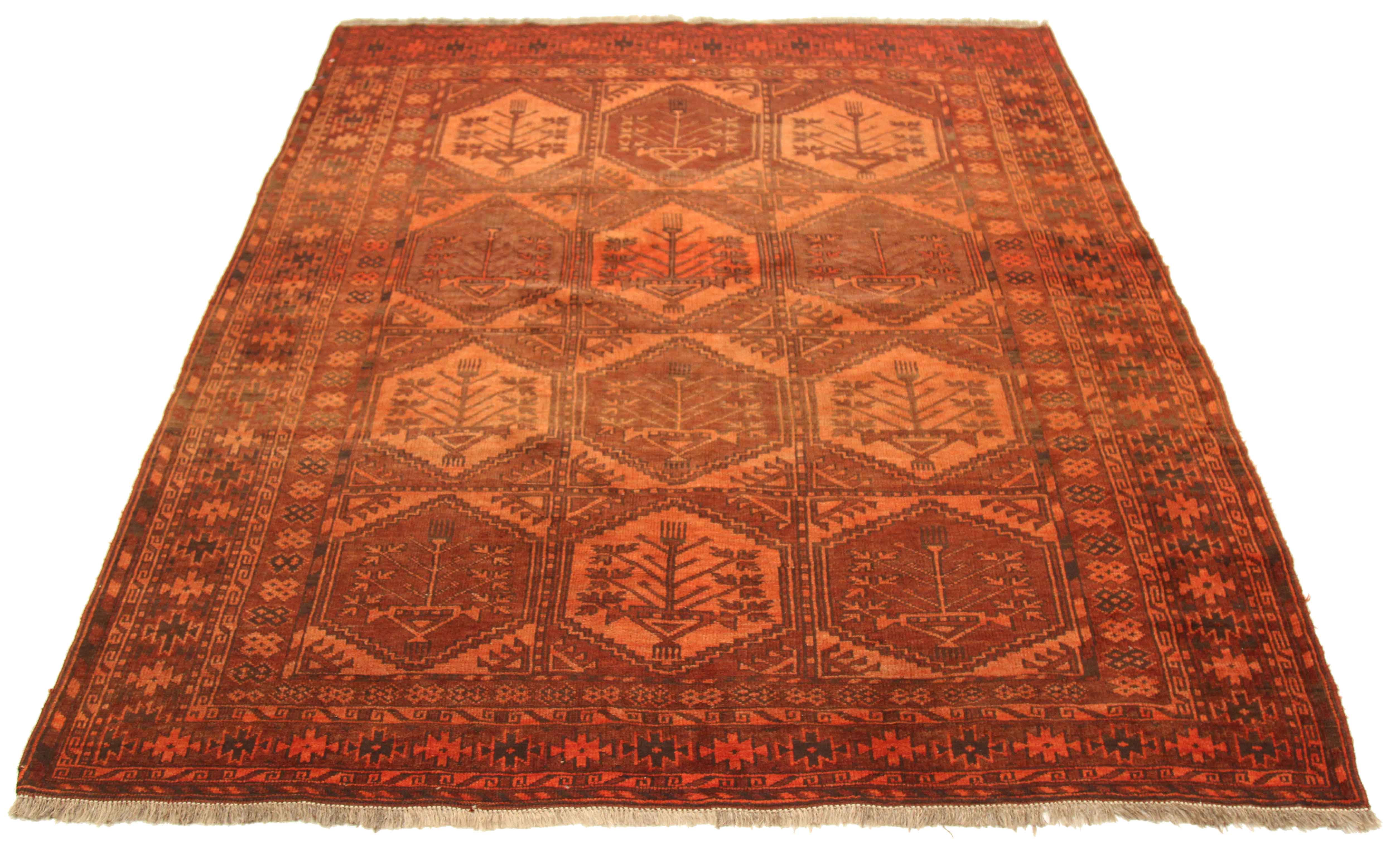 Thumbnail 5 for Antique Afghanistan Afghan Tribal Rug 75181