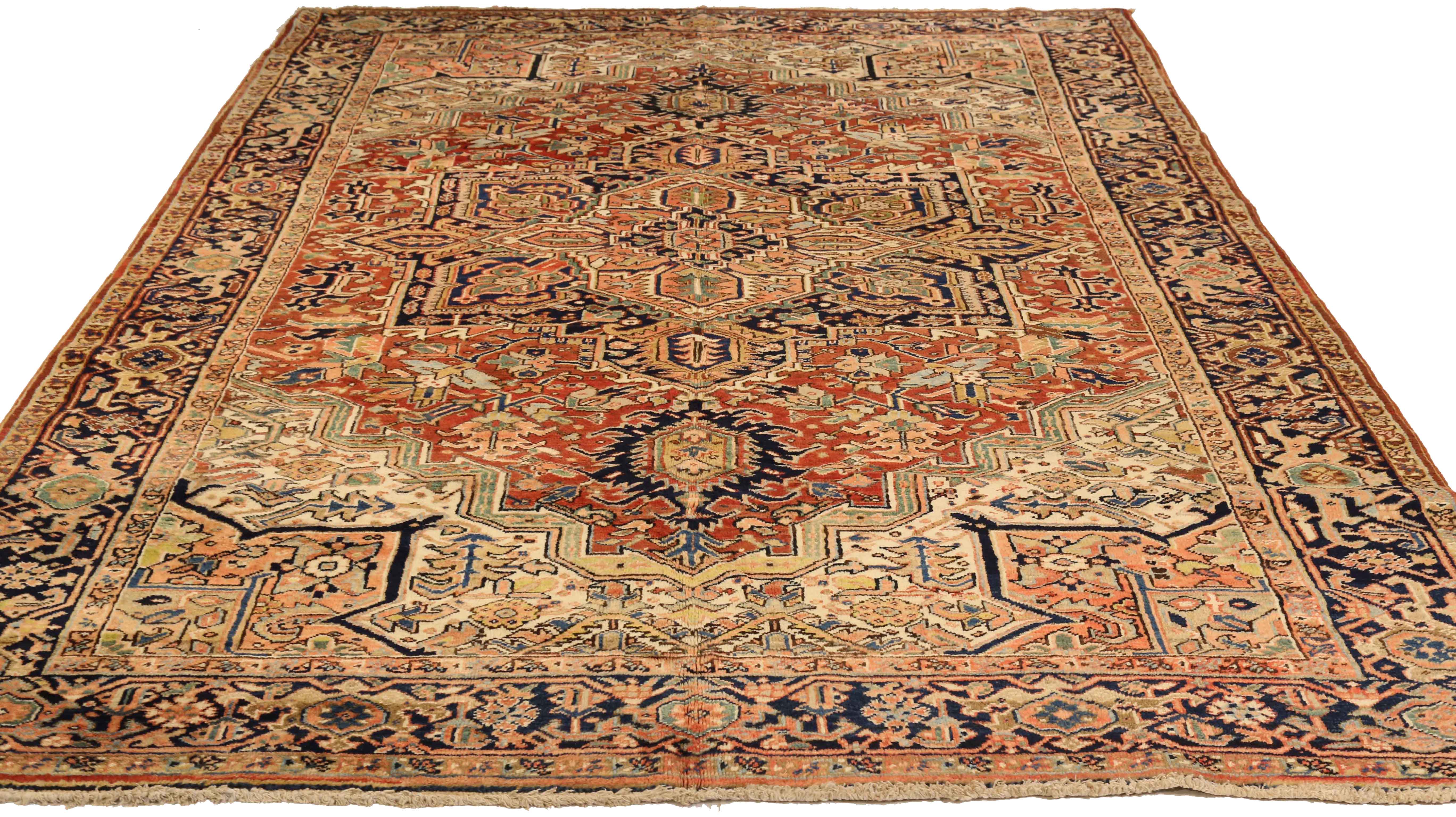 Thumbnail 2 for Antique Persian Heriz Traditional Rug 75217