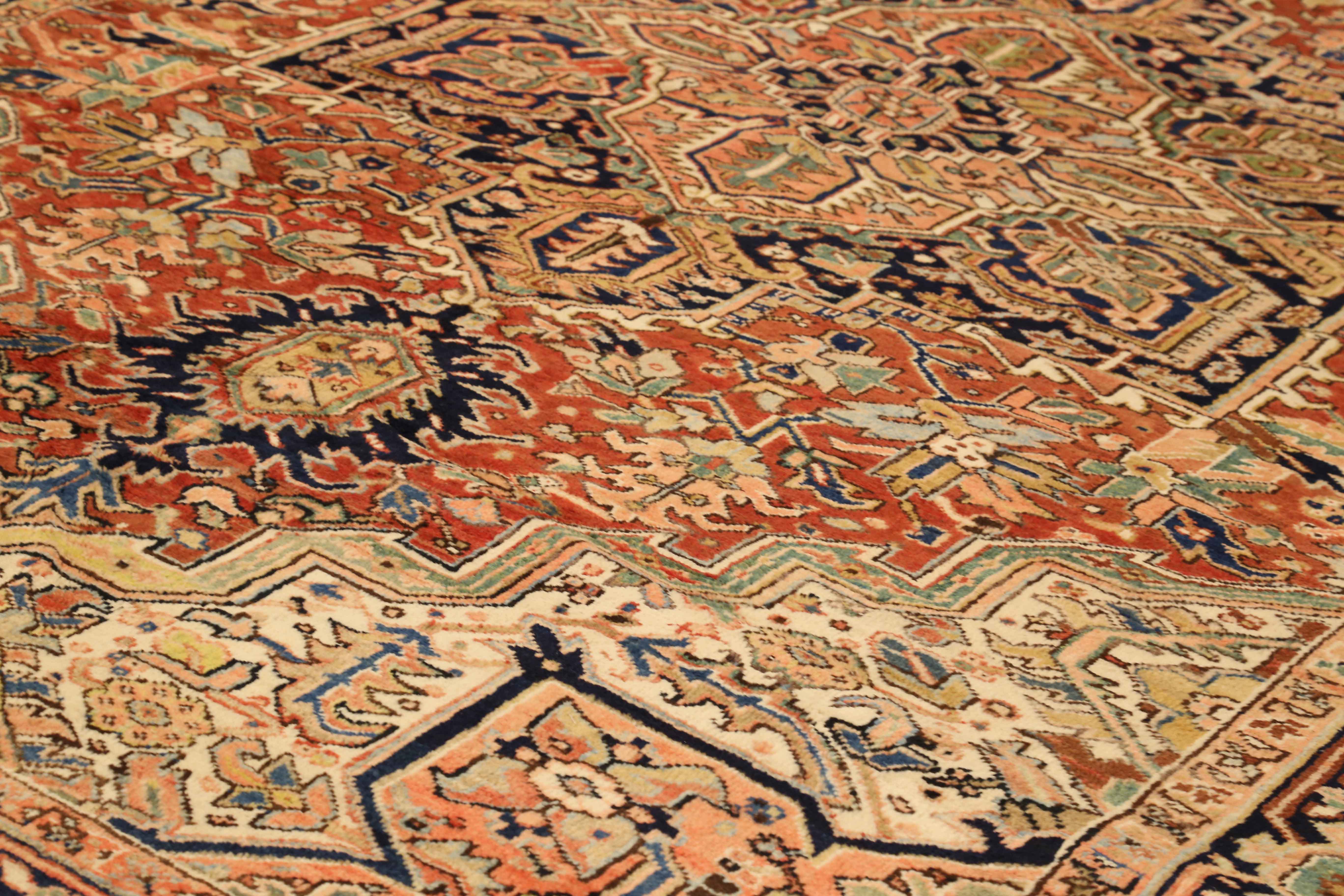 Thumbnail 5 for Antique Persian Heriz Traditional Rug 75217