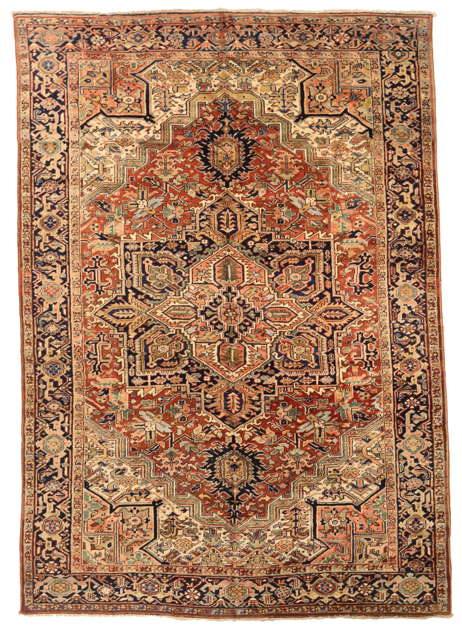Thumbnail 3 for Antique Persian Heriz Traditional Rug 75217