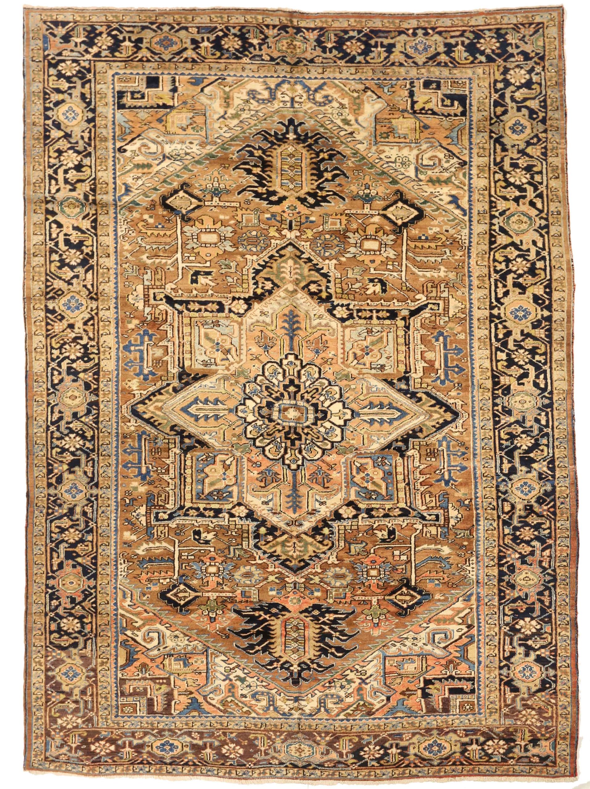 Thumbnail 3 for Antique Persian Heriz Traditional Rug 75205