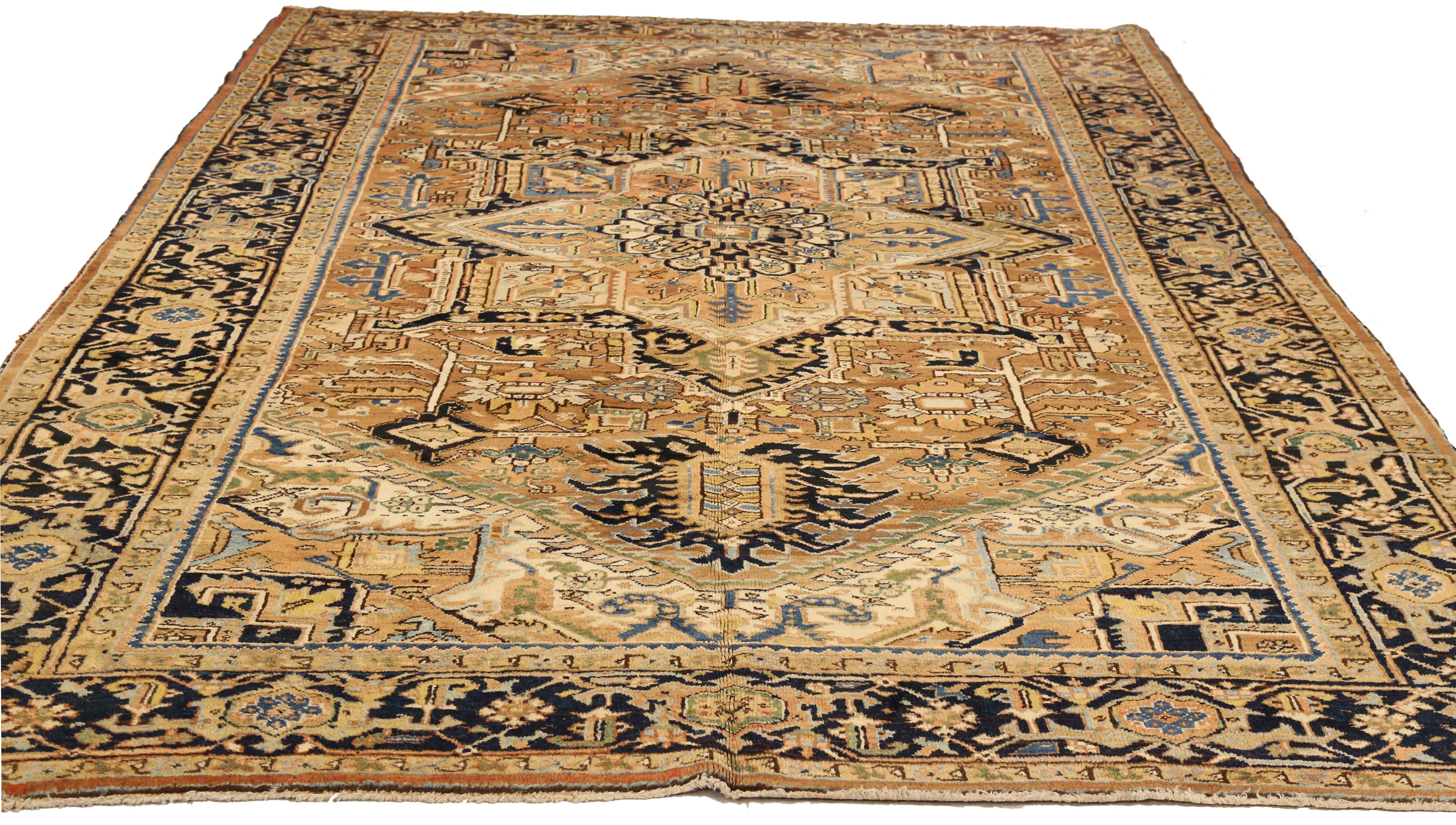 Thumbnail 4 for Antique Persian Heriz Traditional Rug 75205