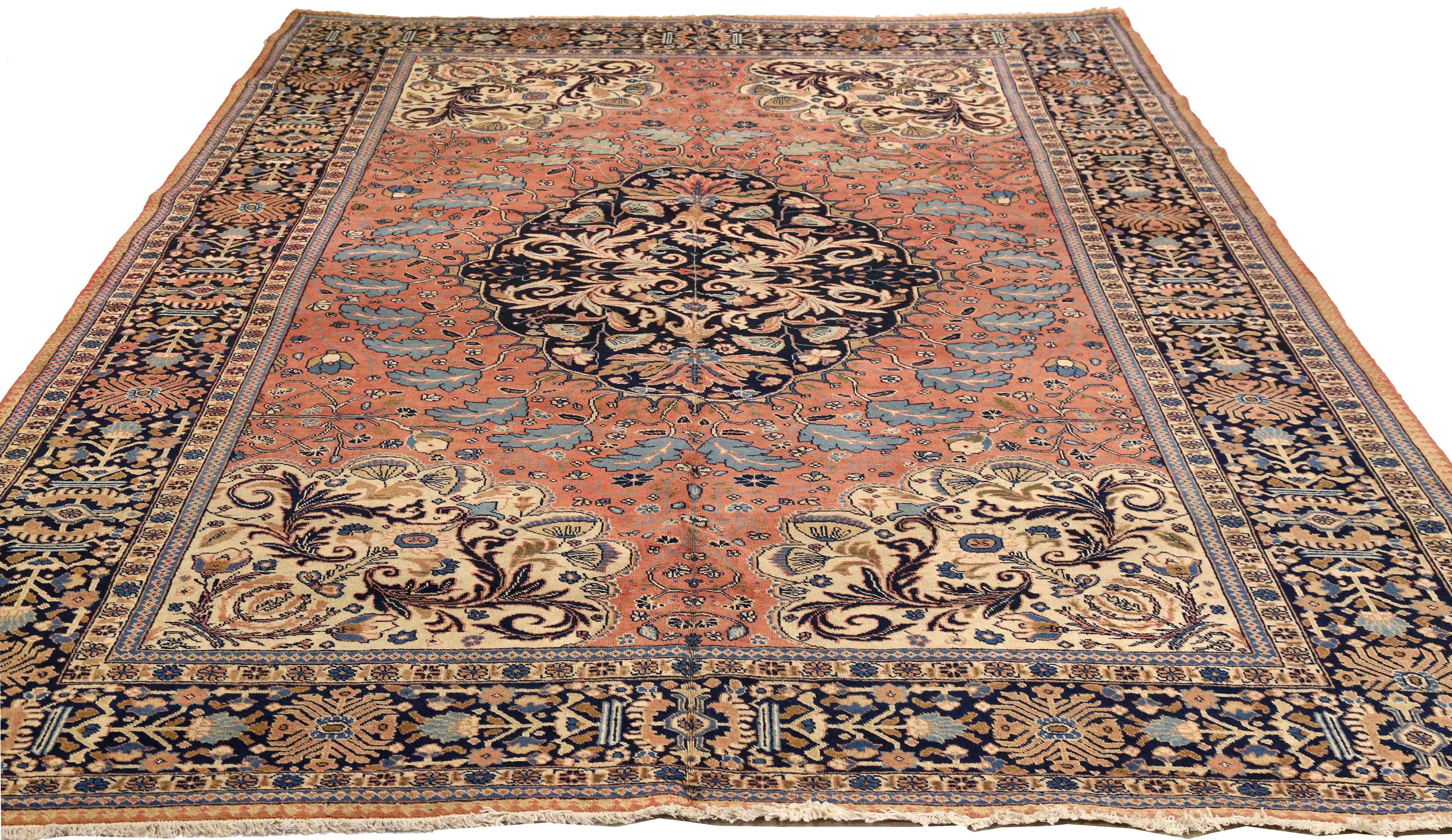 Thumbnail 2 for Antique Persian Tabriz Traditional Rug 75210