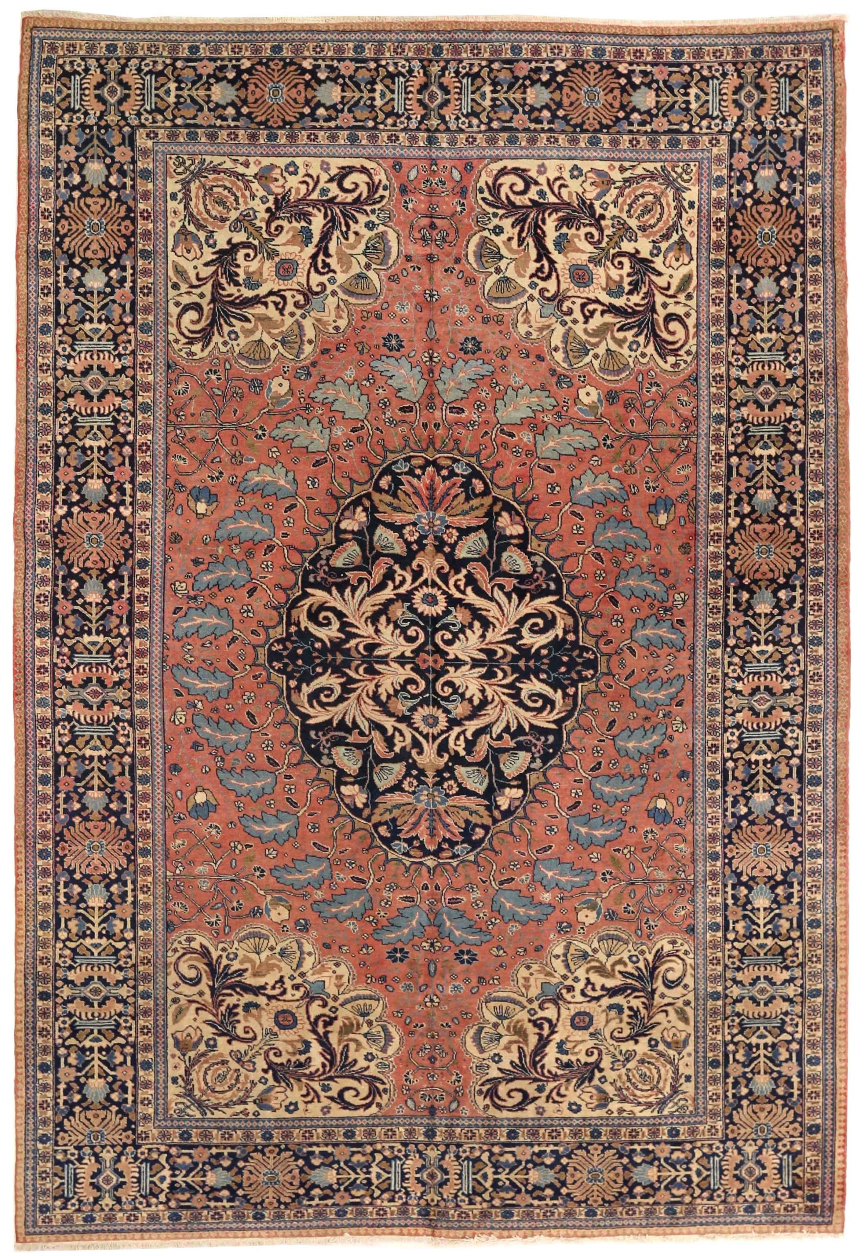 Thumbnail 4 for Antique Persian Tabriz Traditional Rug 75210