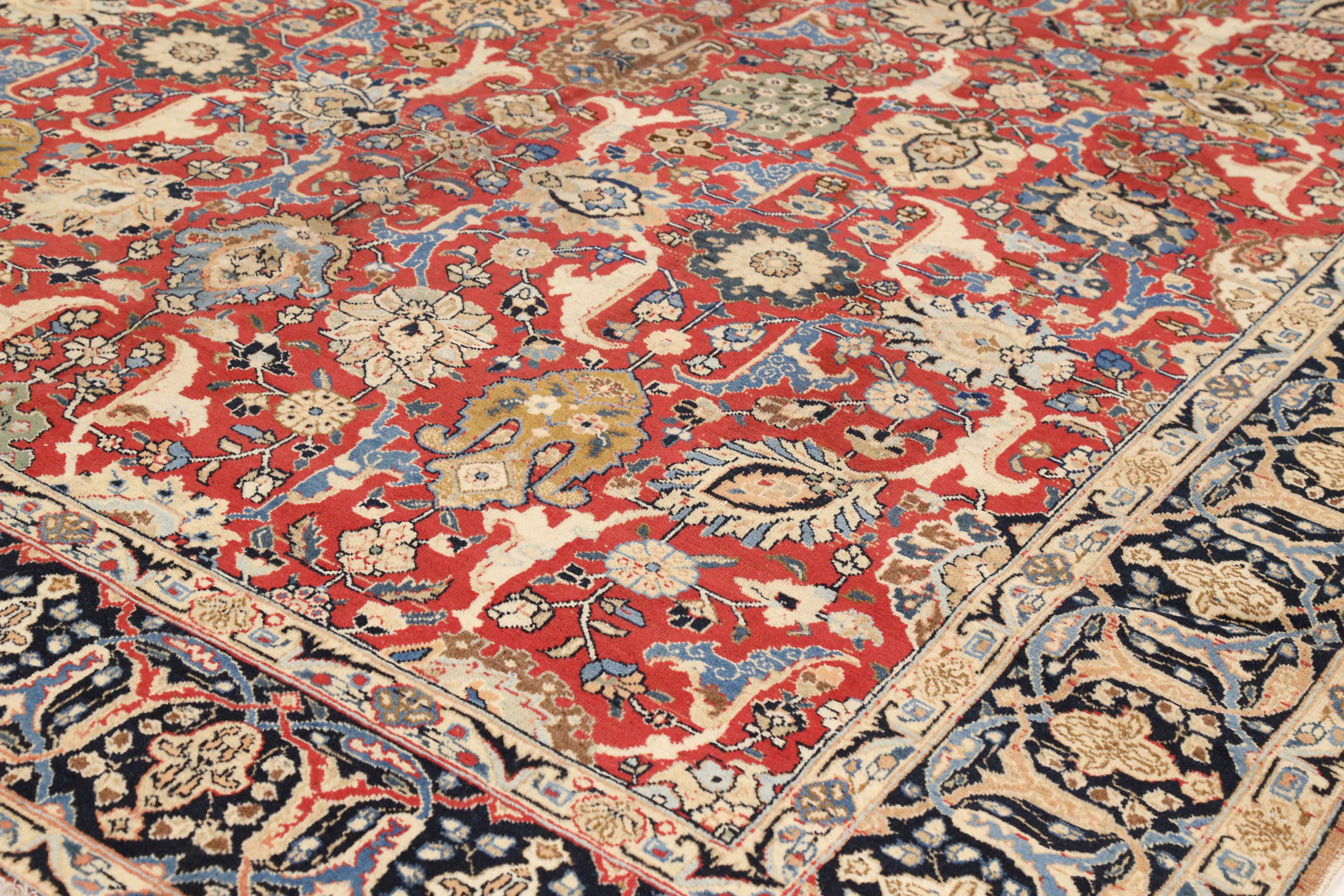 Thumbnail 4 for Antique Persian Tabriz Traditional Rug 75211