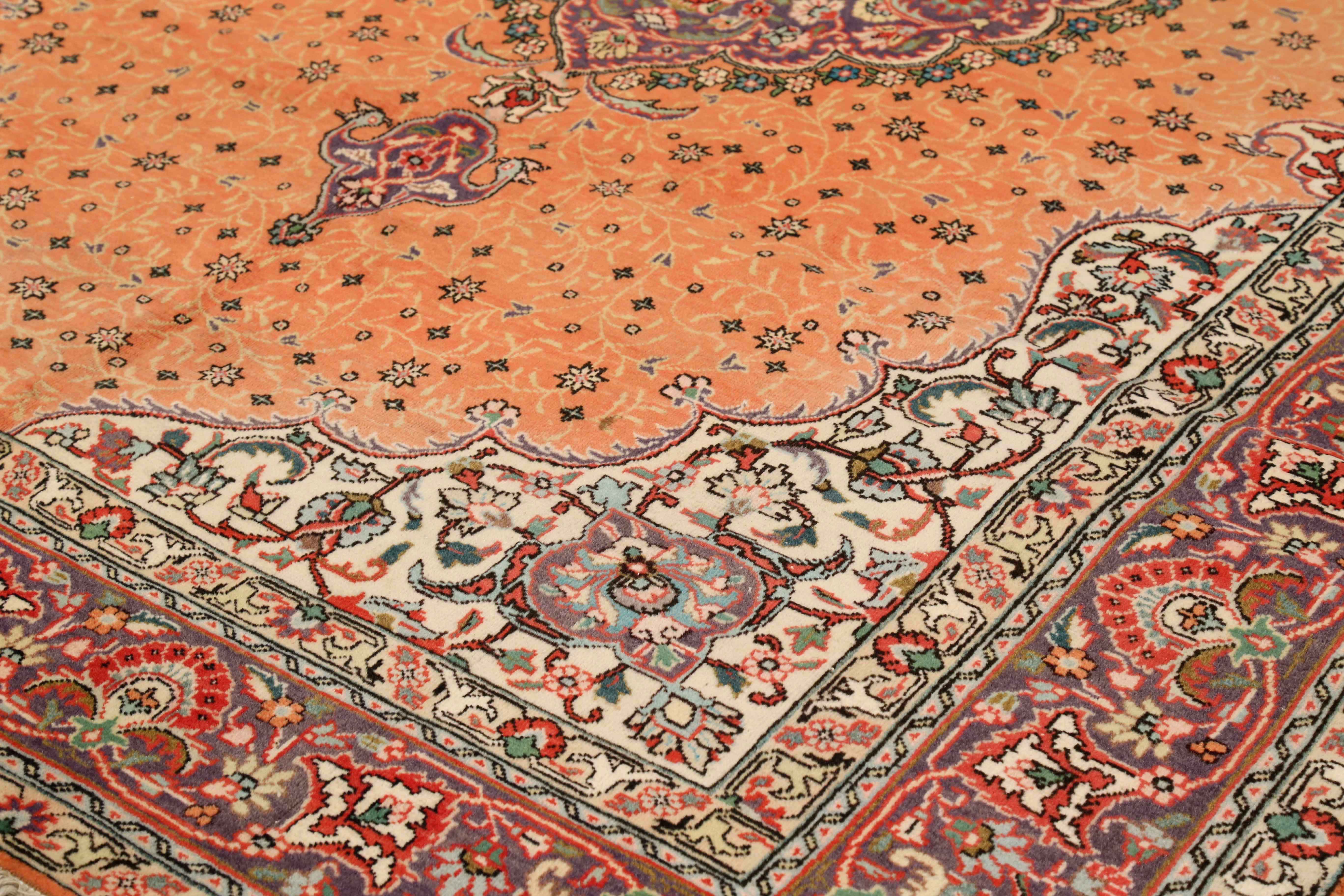 Thumbnail 3 for Antique Persian Tabriz Traditional Rug 75293