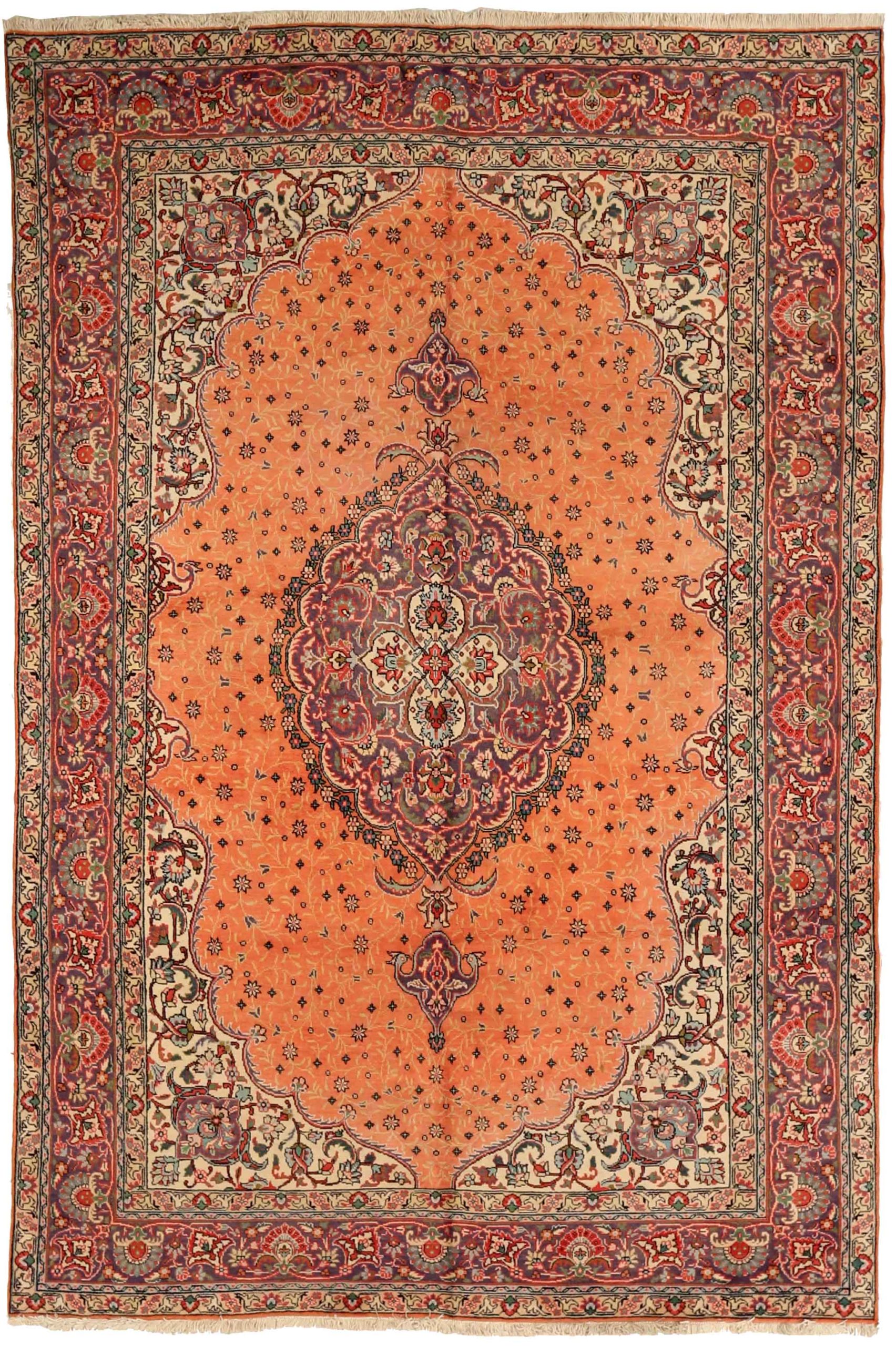 Thumbnail 4 for Antique Persian Tabriz Traditional Rug 75293