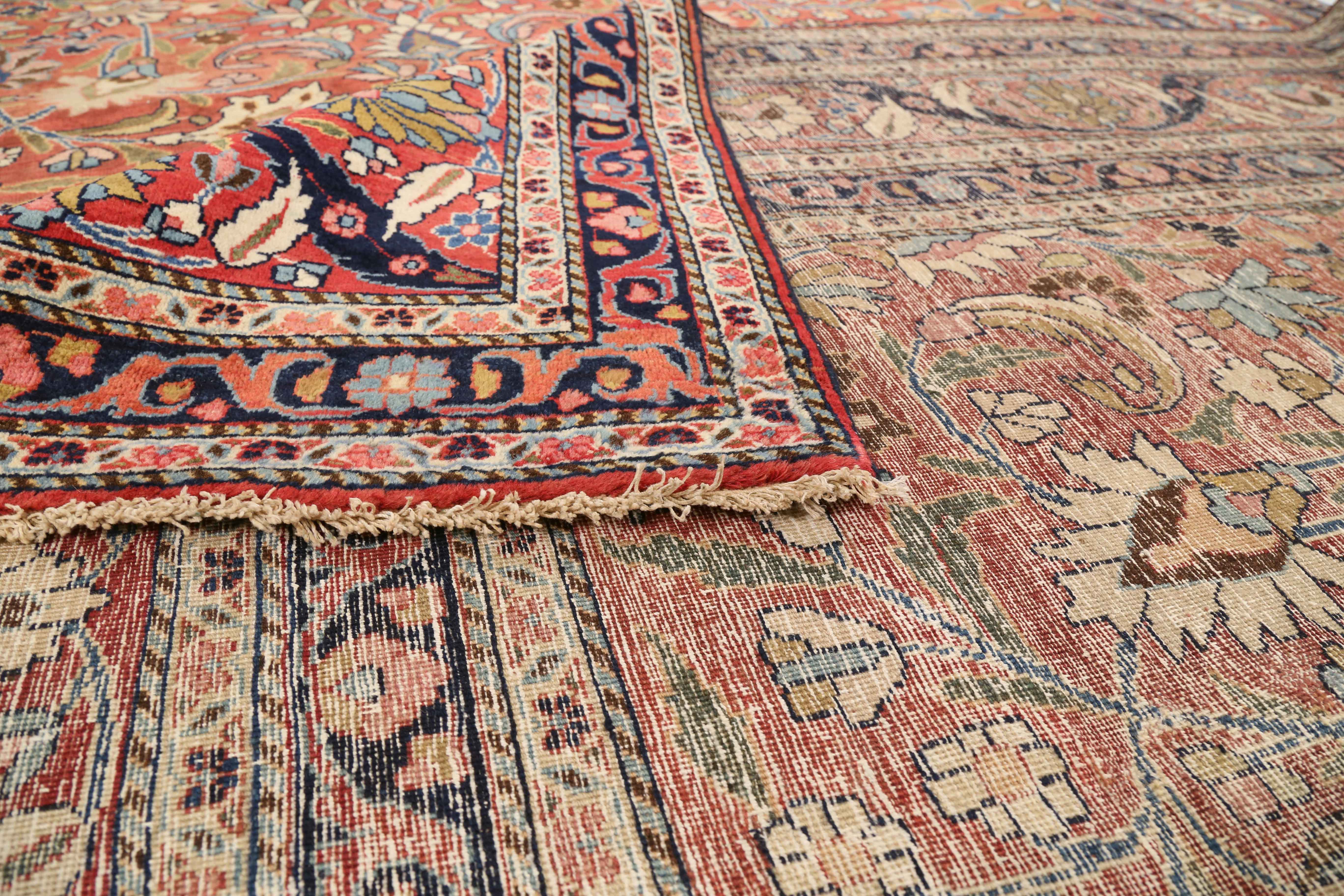 Thumbnail 3 for Antique Persian Mashad Traditional Rug 75278