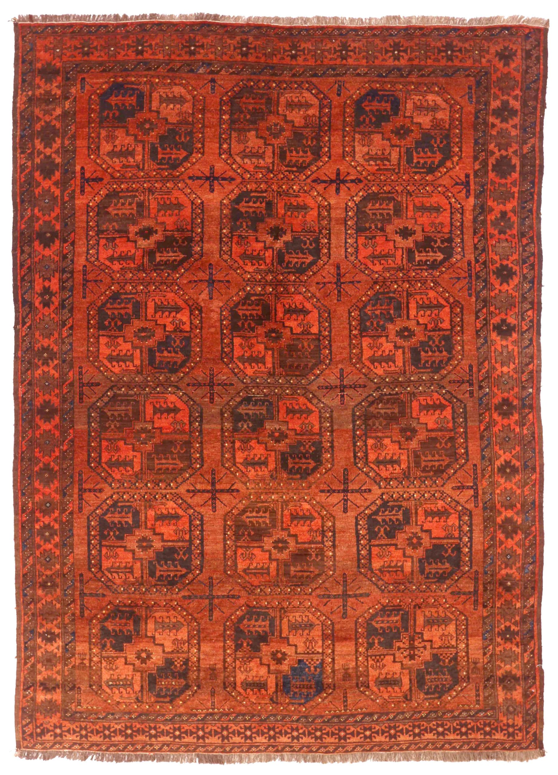 Thumbnail 5 for Antique Afghanistan Afghan Tribal Rug 75245