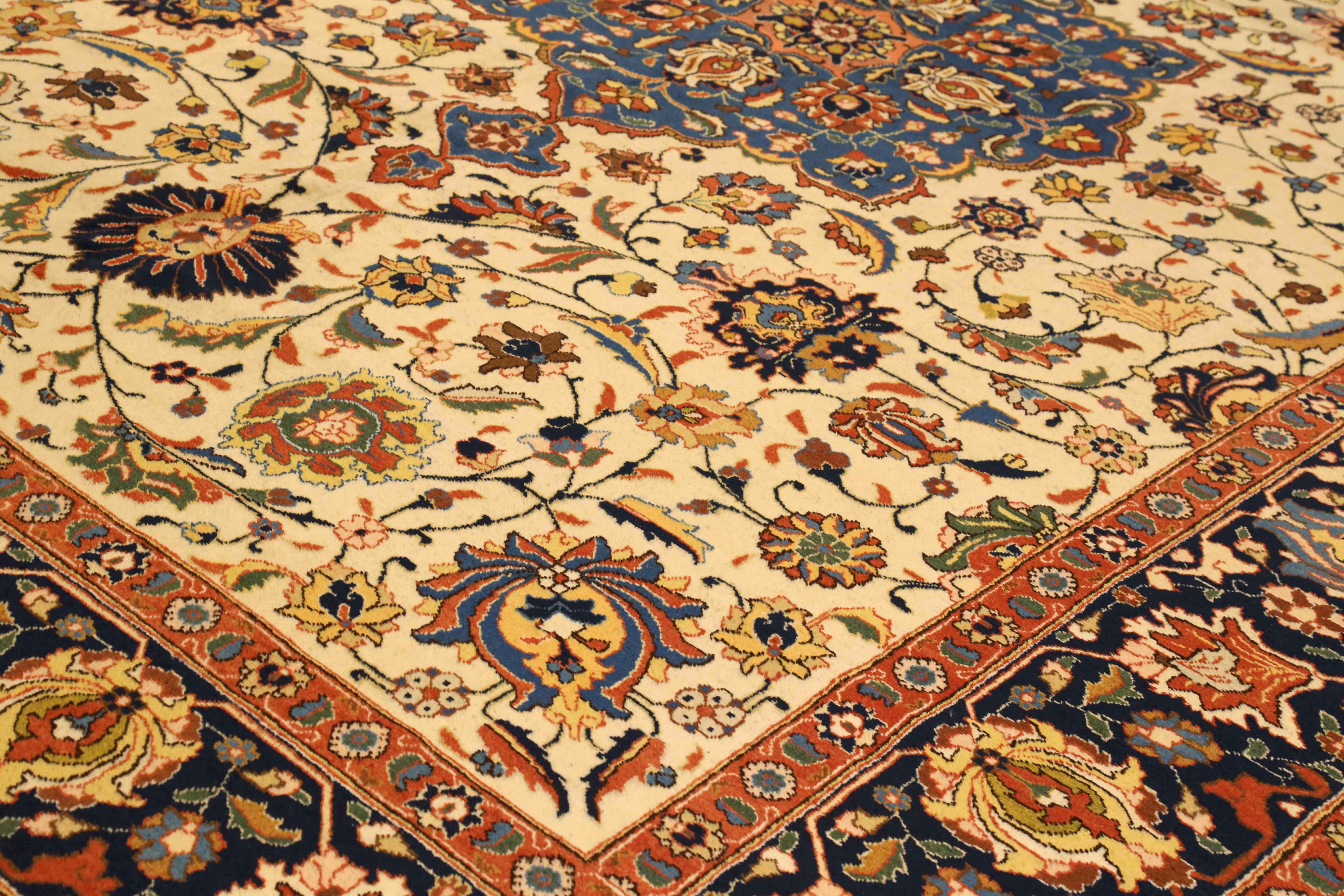 Thumbnail 4 for Antique Persian Tabriz Traditional Rug 75235