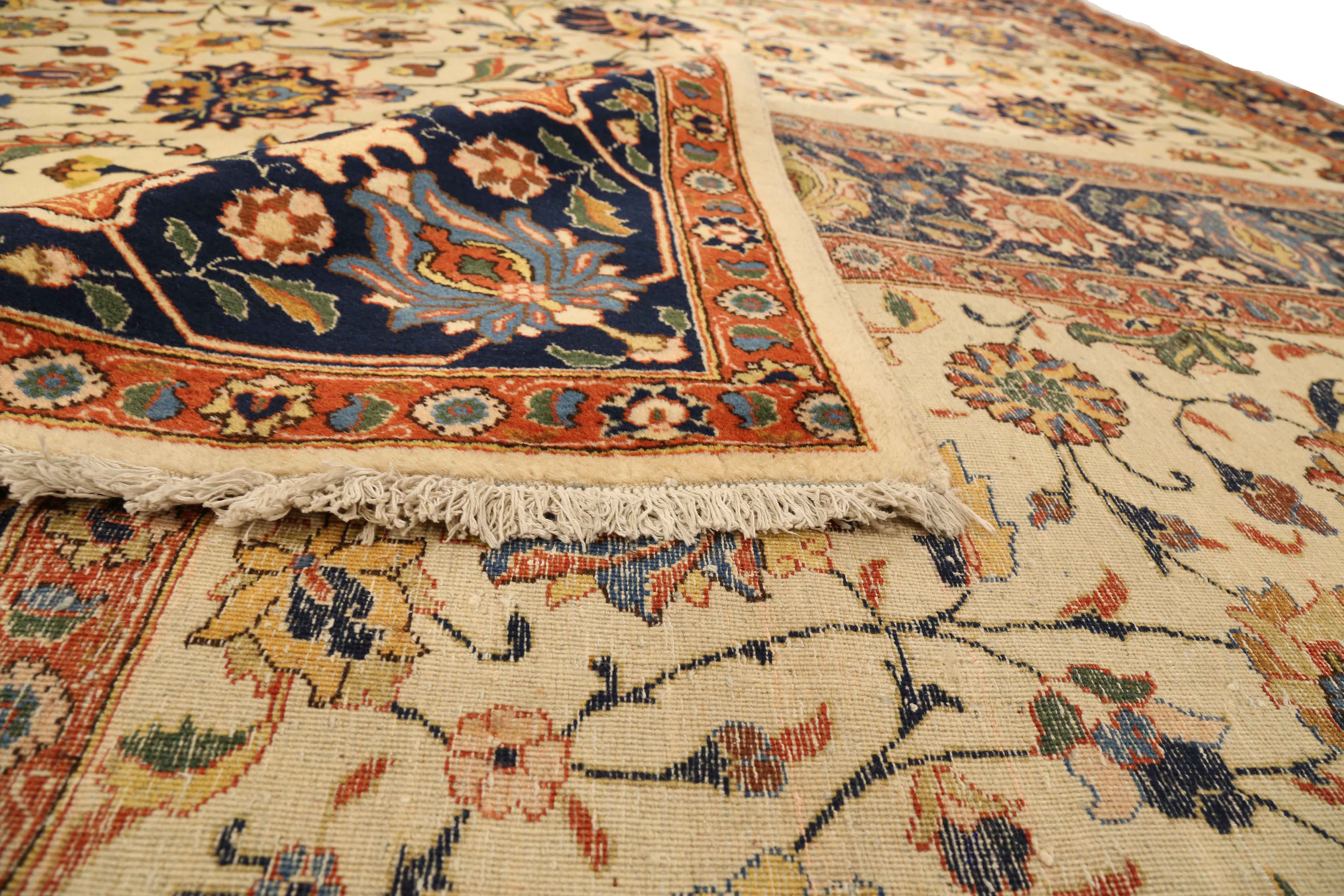 Thumbnail 5 for Antique Persian Tabriz Traditional Rug 75235