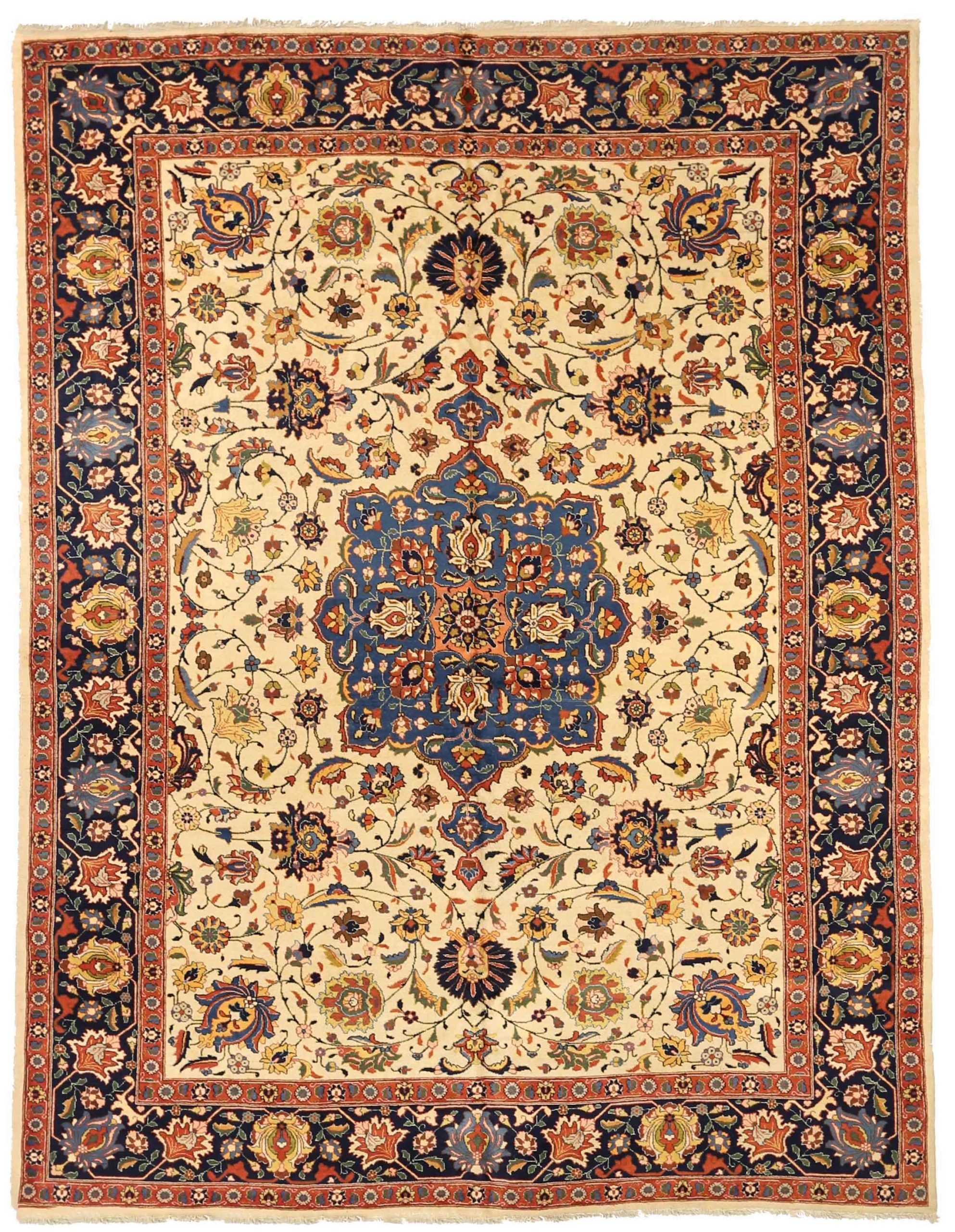 Thumbnail 3 for Antique Persian Tabriz Traditional Rug 75235