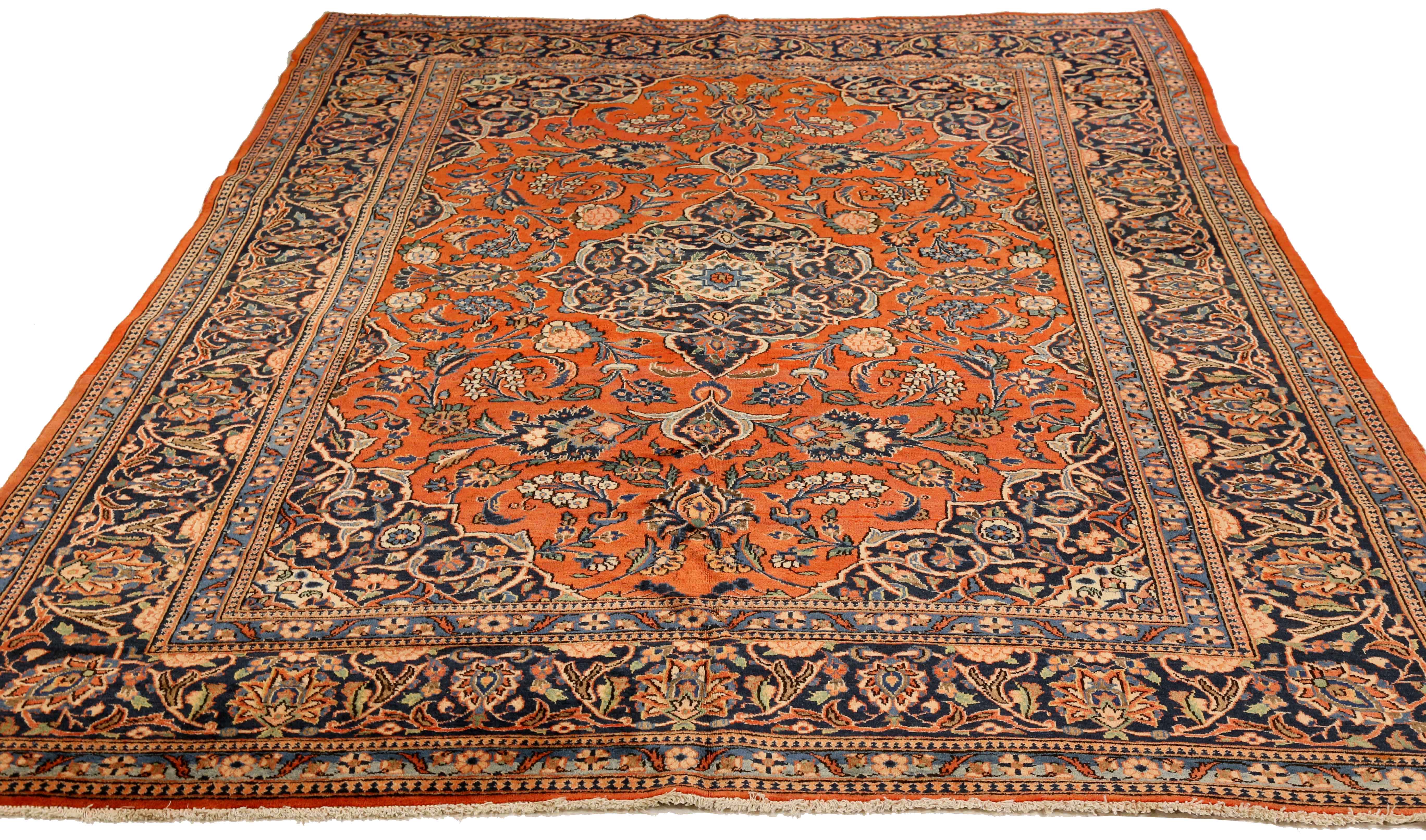 Thumbnail 2 for Antique Persian Kashan Traditional Rug 75326