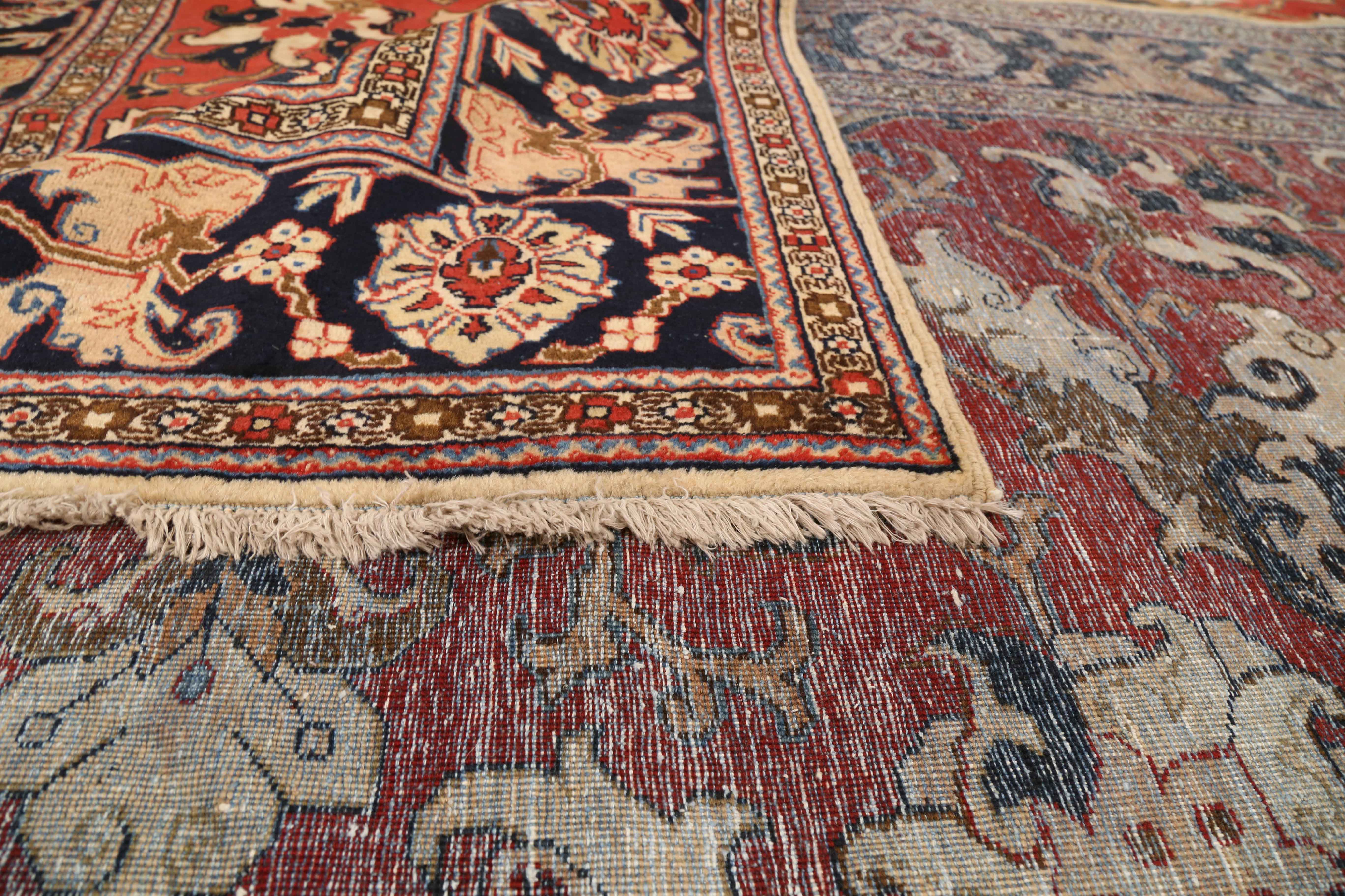 Thumbnail 2 for Antique Persian Tabriz Traditional Rug 75337