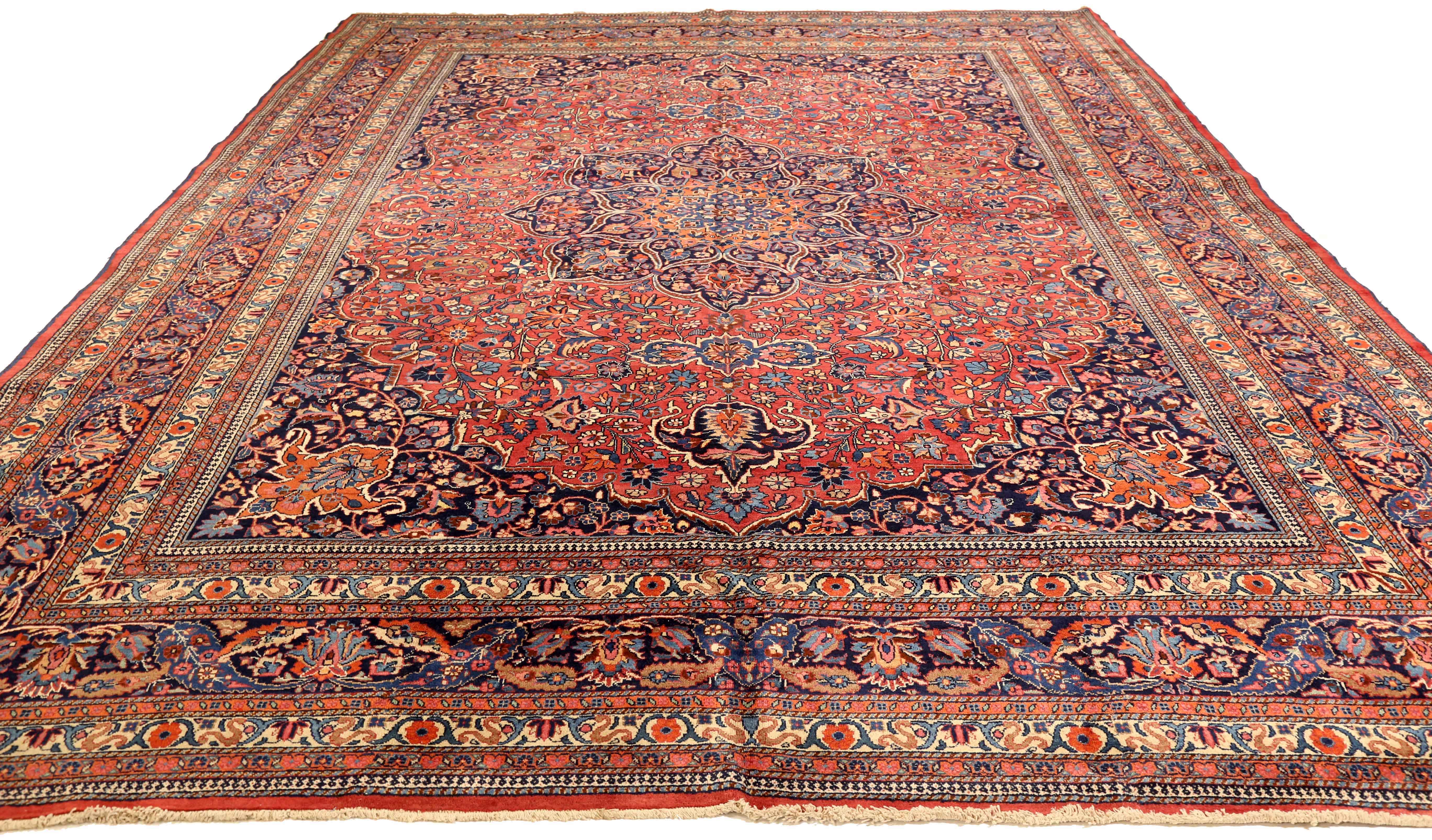 Thumbnail 2 for Antique Persian Mashad Traditional Rug 75338