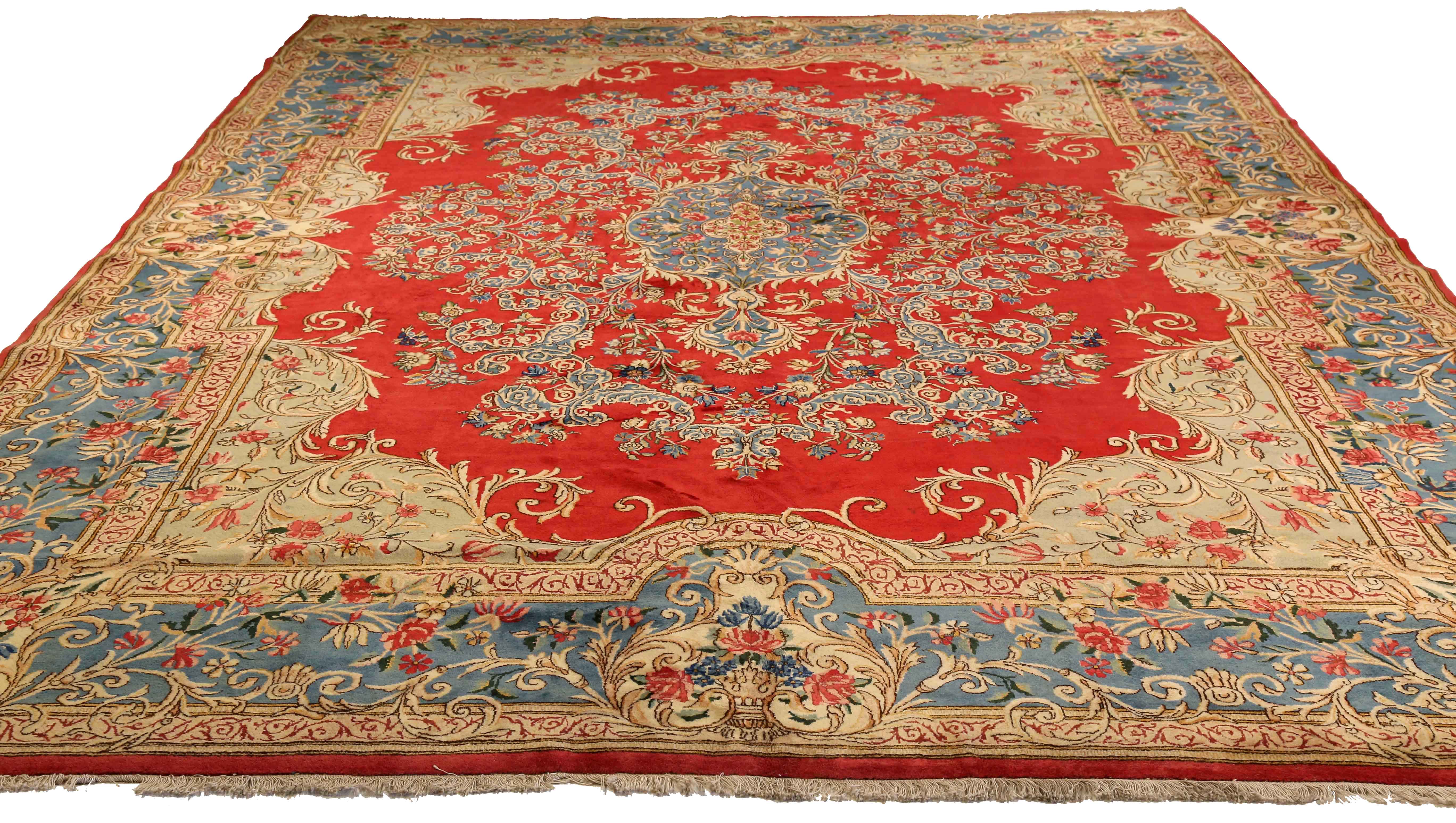 Thumbnail 2 for Antique Persian Kerman Traditional Rug 75296