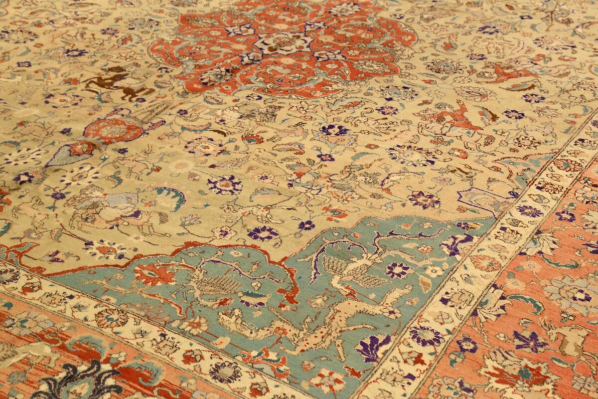 Thumbnail 14 for Antique Persian Tabriz Traditional Rug 75409