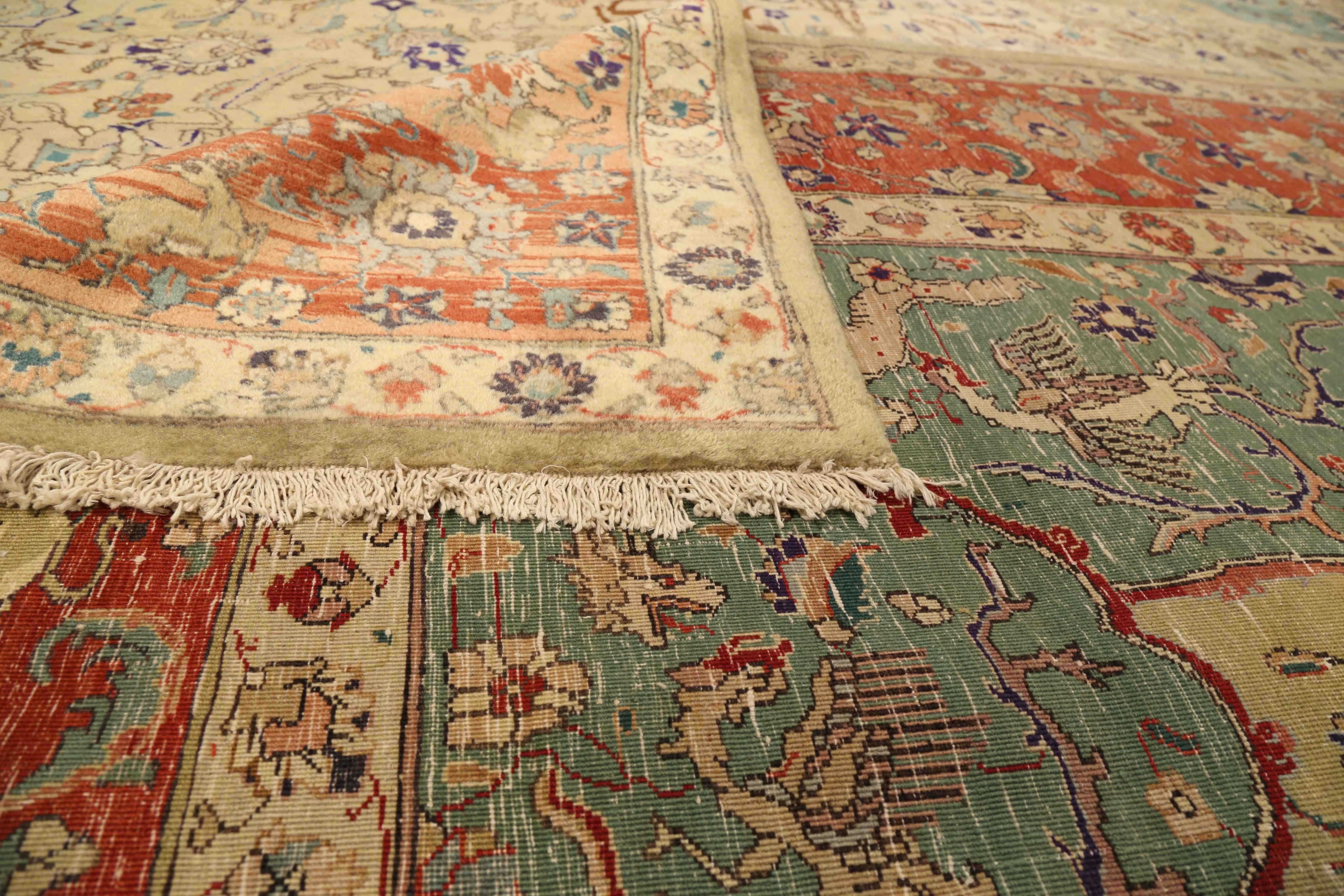 Thumbnail 2 for Antique Persian Tabriz Traditional Rug 75409