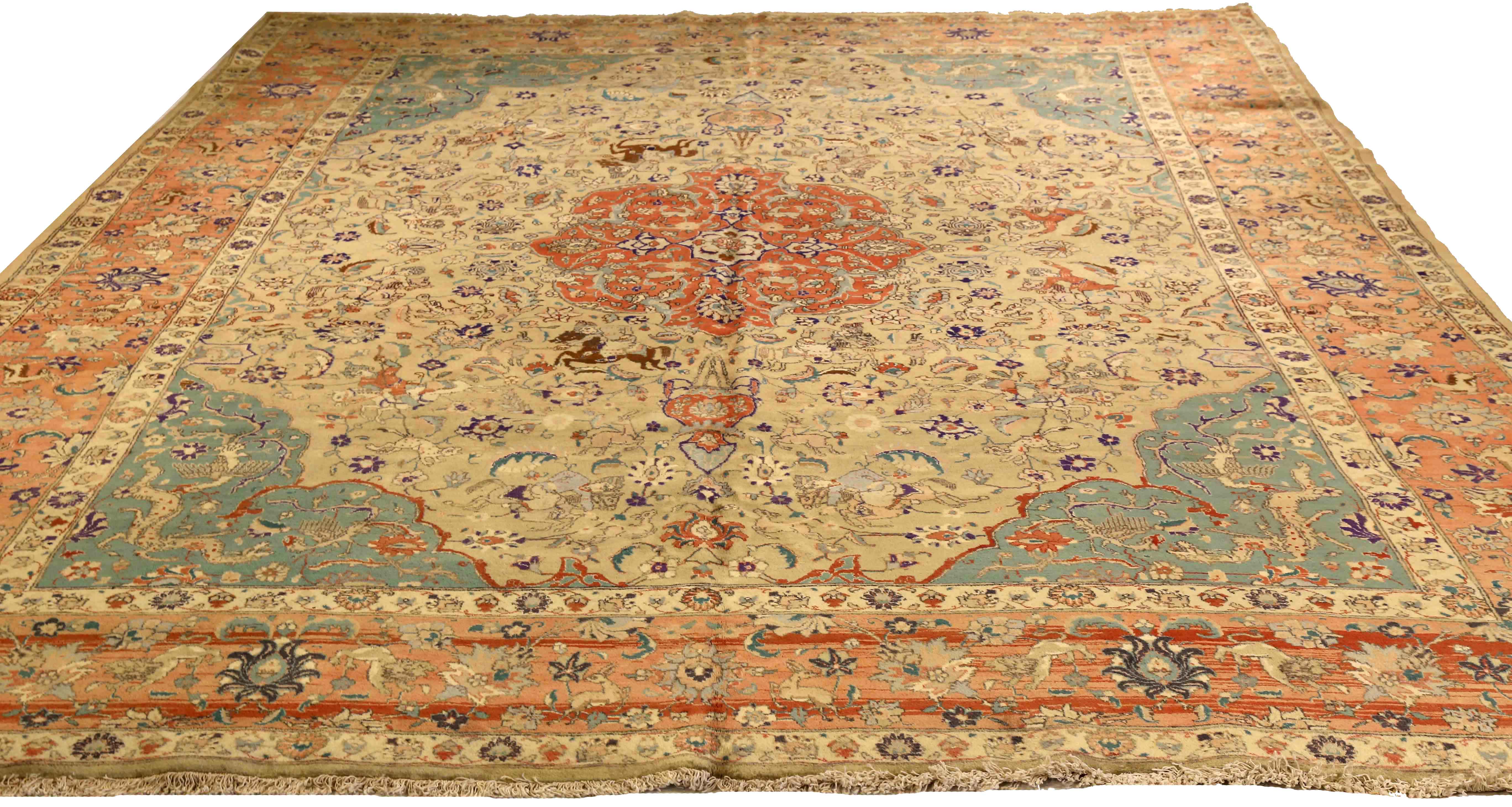 Thumbnail 5 for Antique Persian Tabriz Traditional Rug 75409