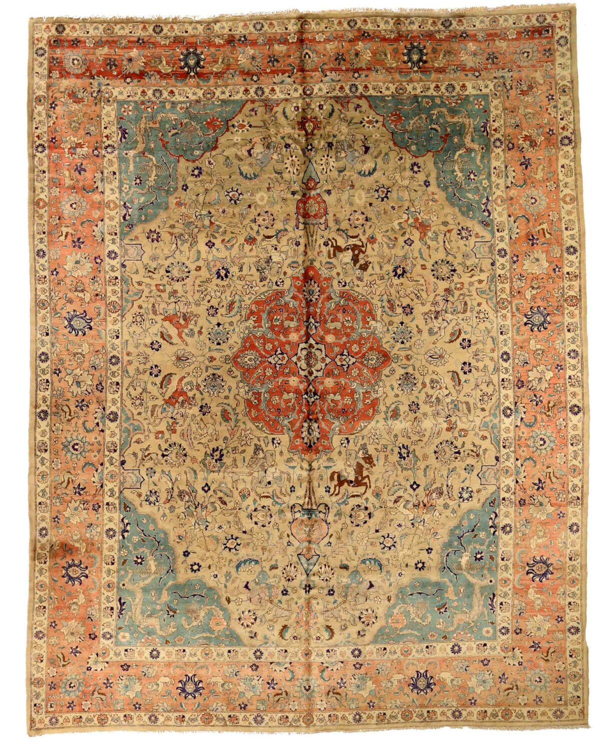Thumbnail 13 for Antique Persian Tabriz Traditional Rug 75409