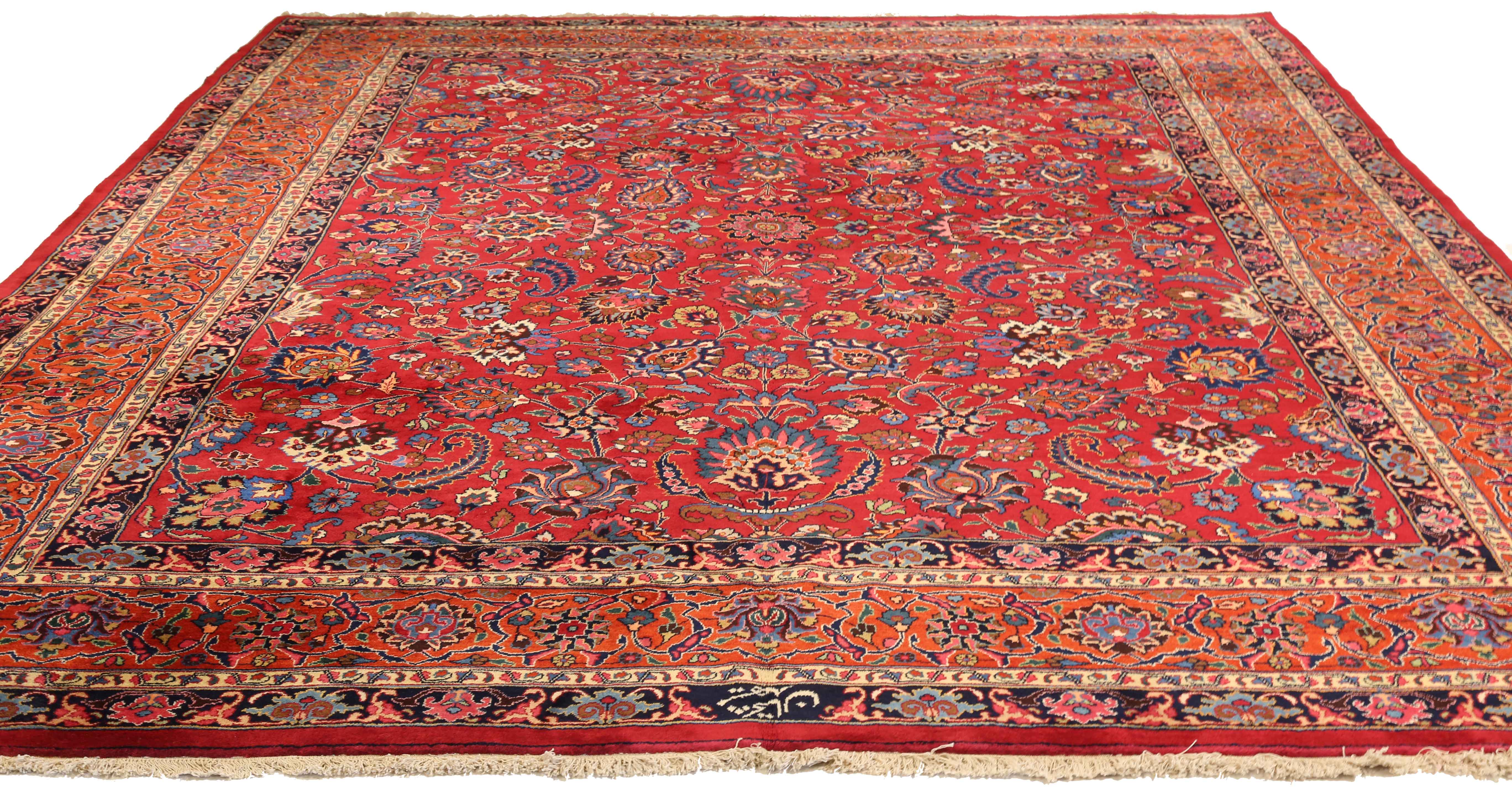 Thumbnail 4 for Antique Persian Mashad Traditional Rug 75370