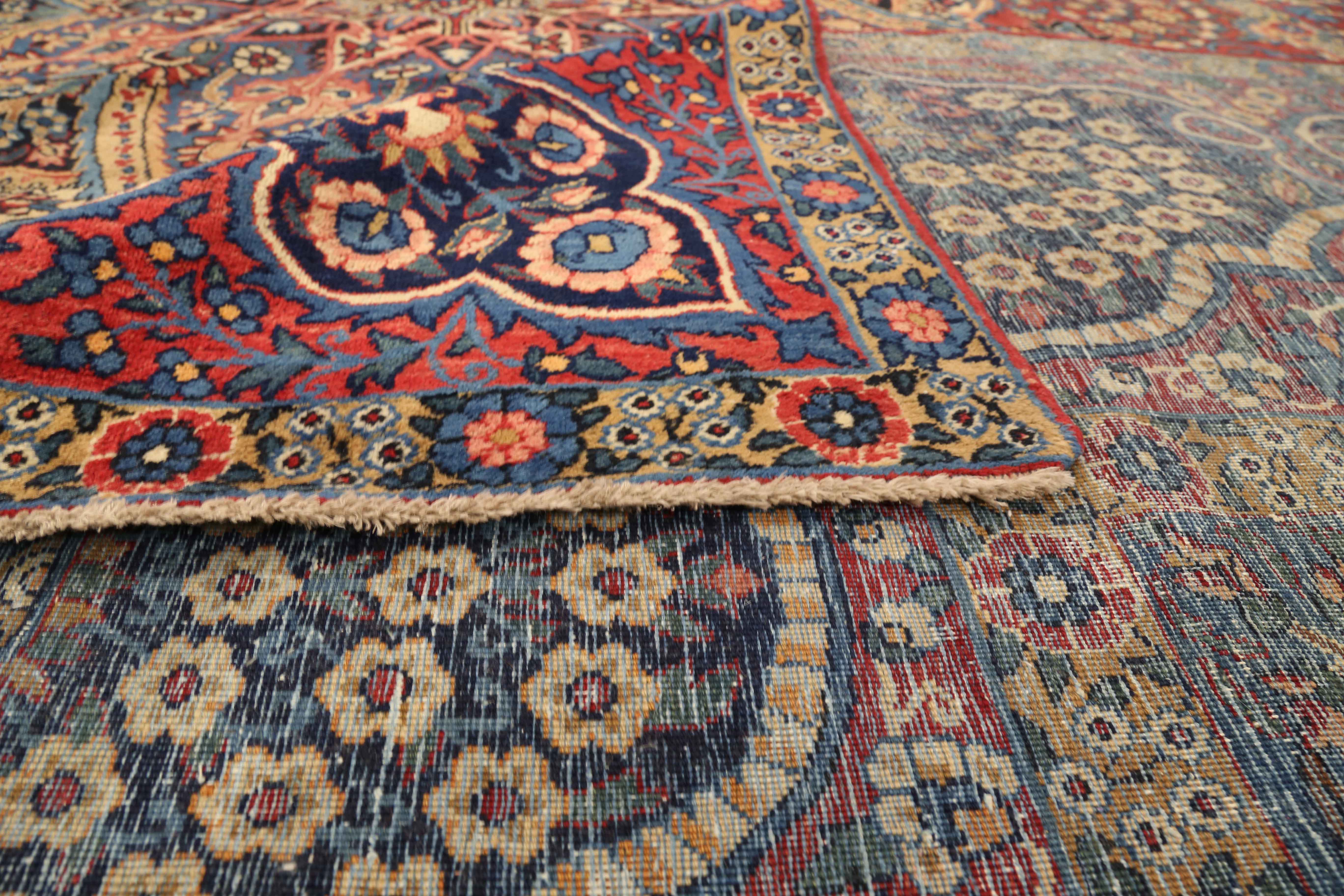 Thumbnail 8 for Antique Persian Yazd Traditional Rug 75352