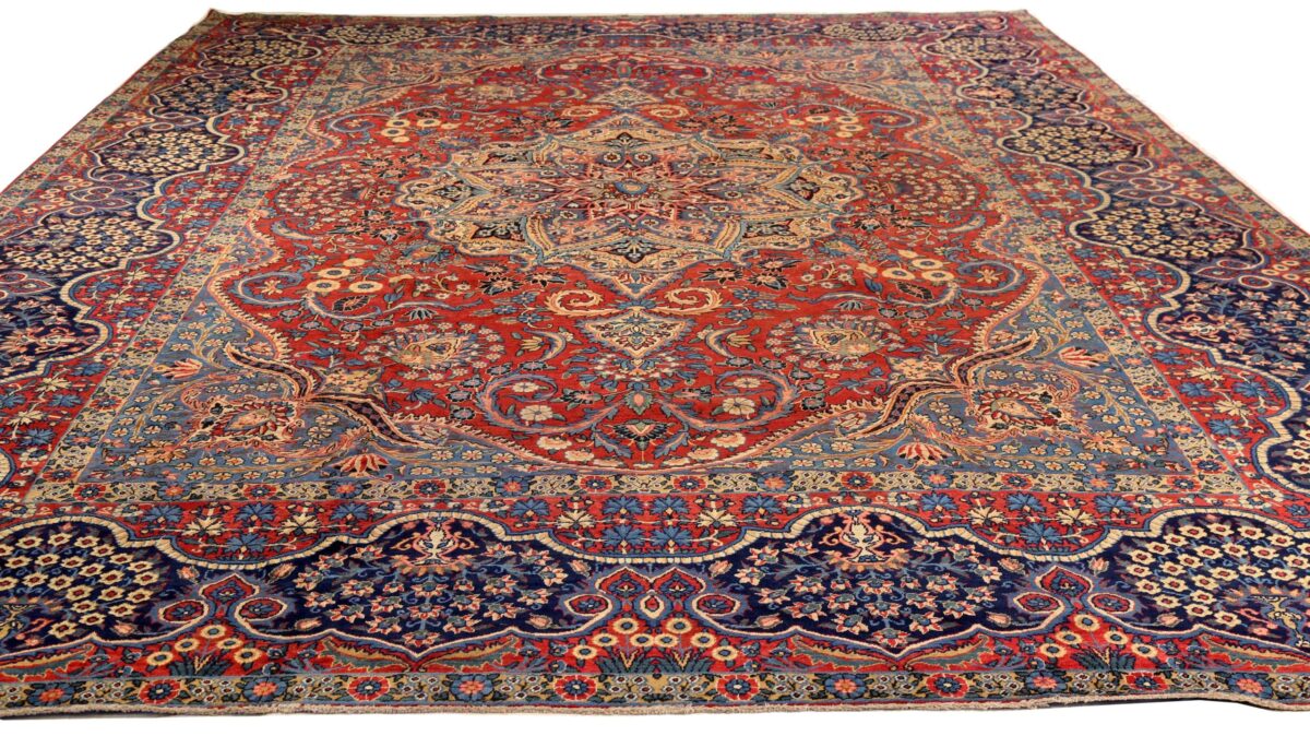 Thumbnail 14 for Antique Persian Yazd Traditional Rug 75352