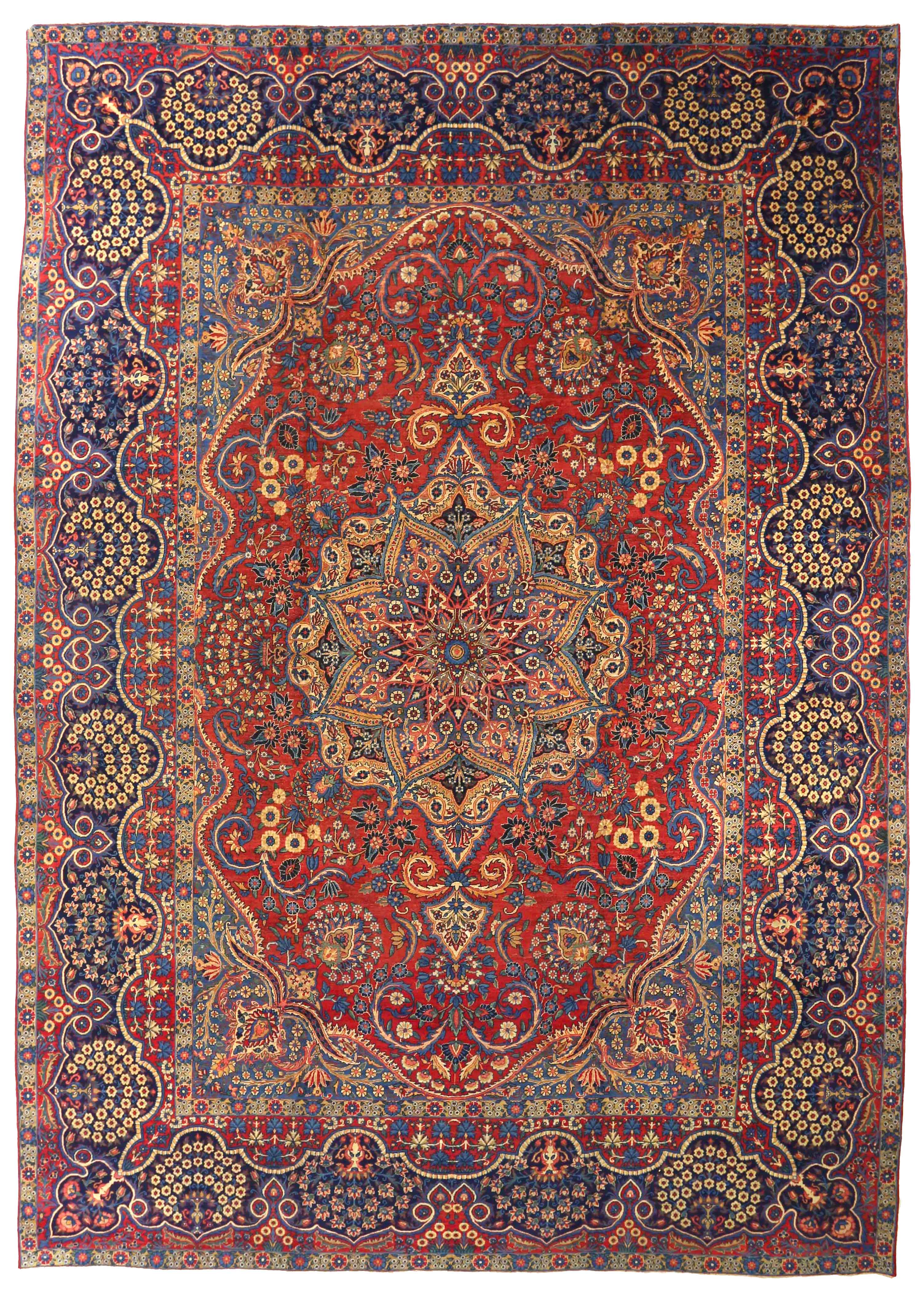 Thumbnail 4 for Antique Persian Yazd Traditional Rug 75352