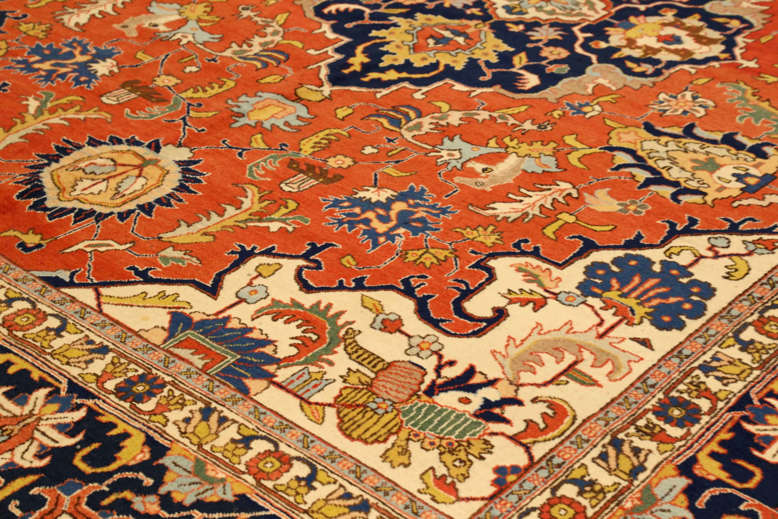 Thumbnail 12 for Antique Persian Tabriz Traditional Rug 75400