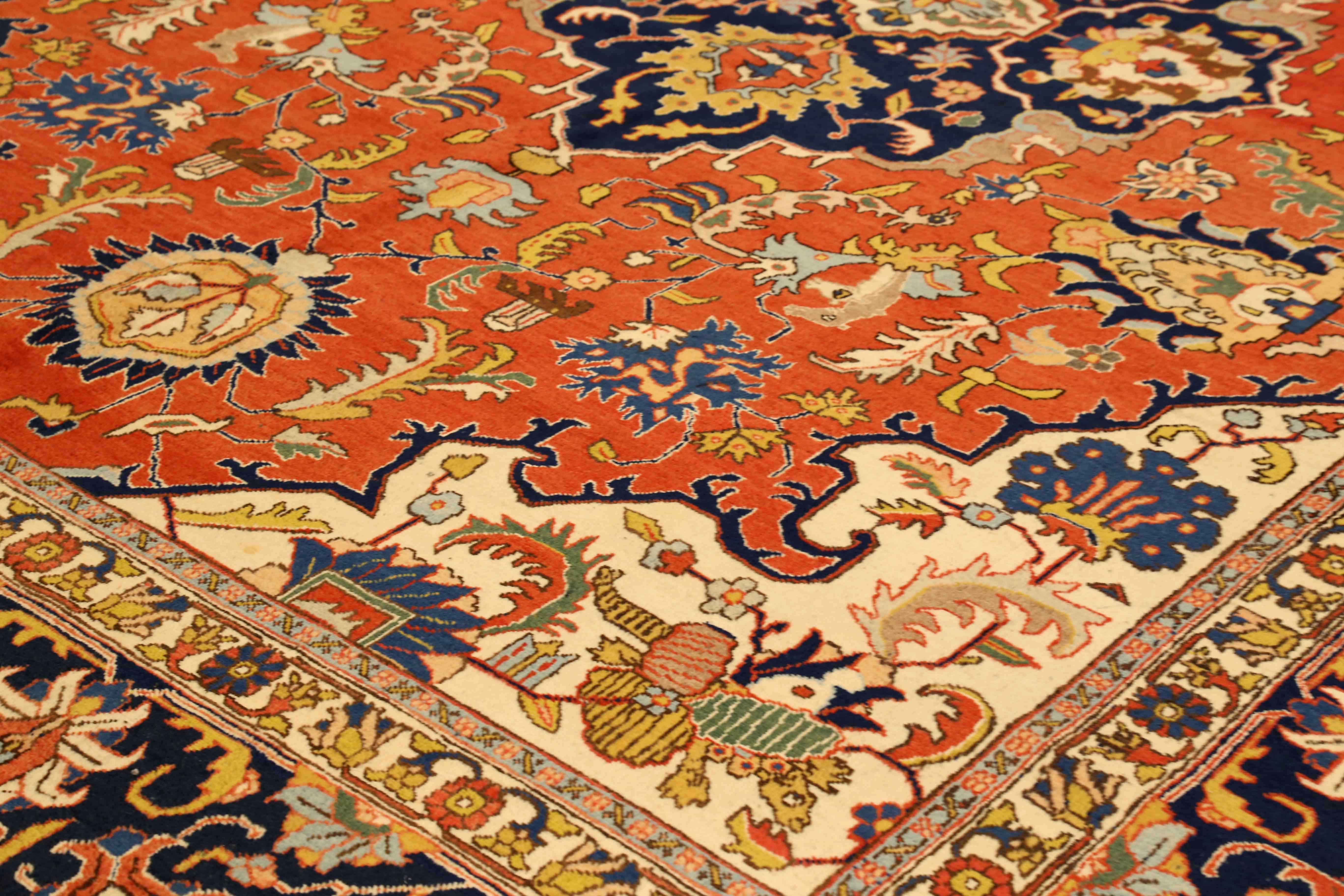 Thumbnail 11 for Antique Persian Tabriz Traditional Rug 75400