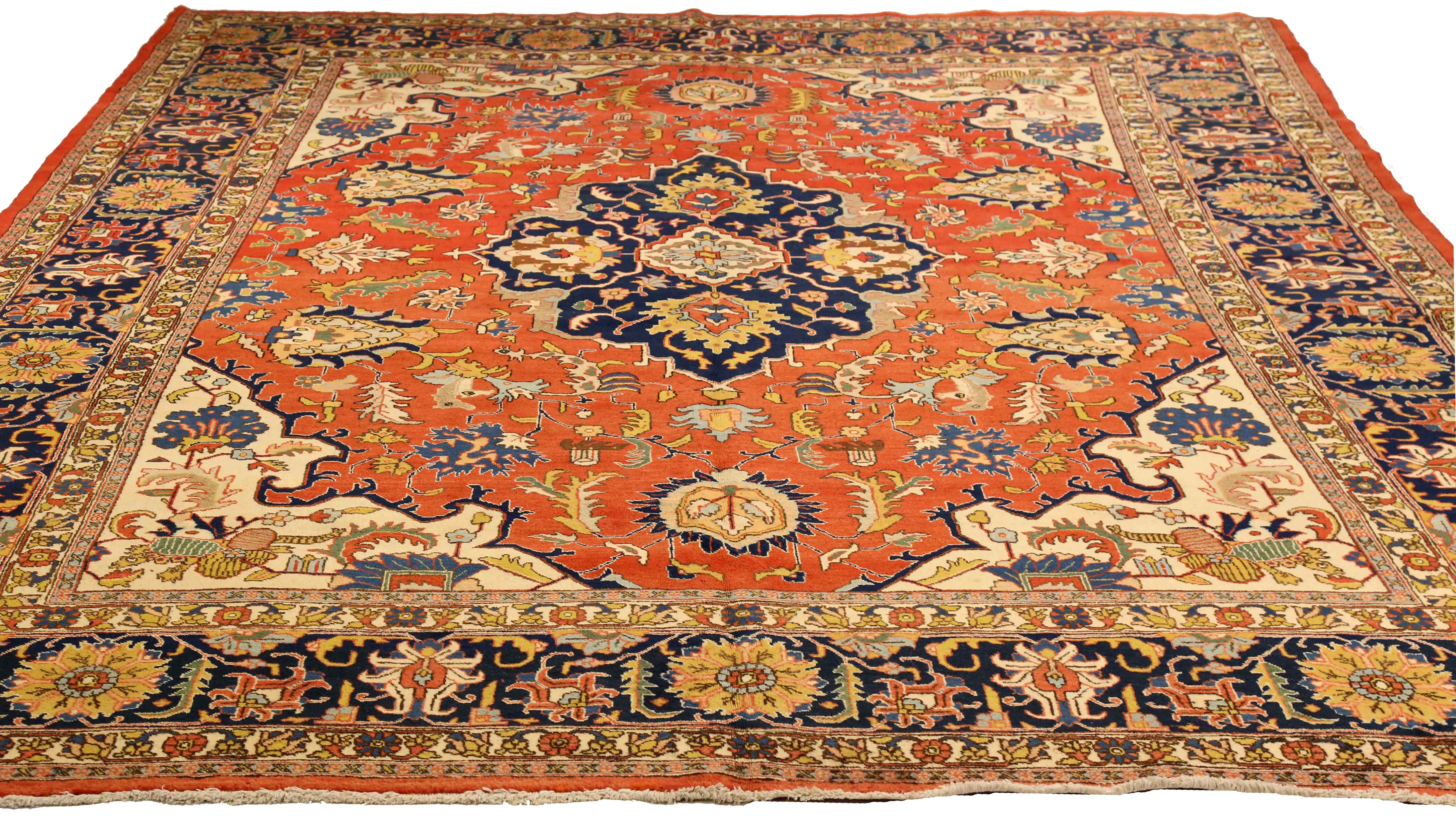 Thumbnail 2 for Antique Persian Tabriz Traditional Rug 75400