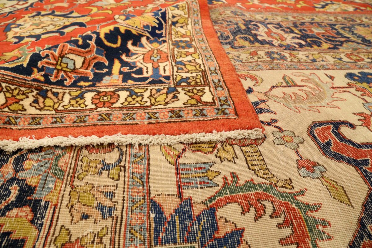 Thumbnail 14 for Antique Persian Tabriz Traditional Rug 75400