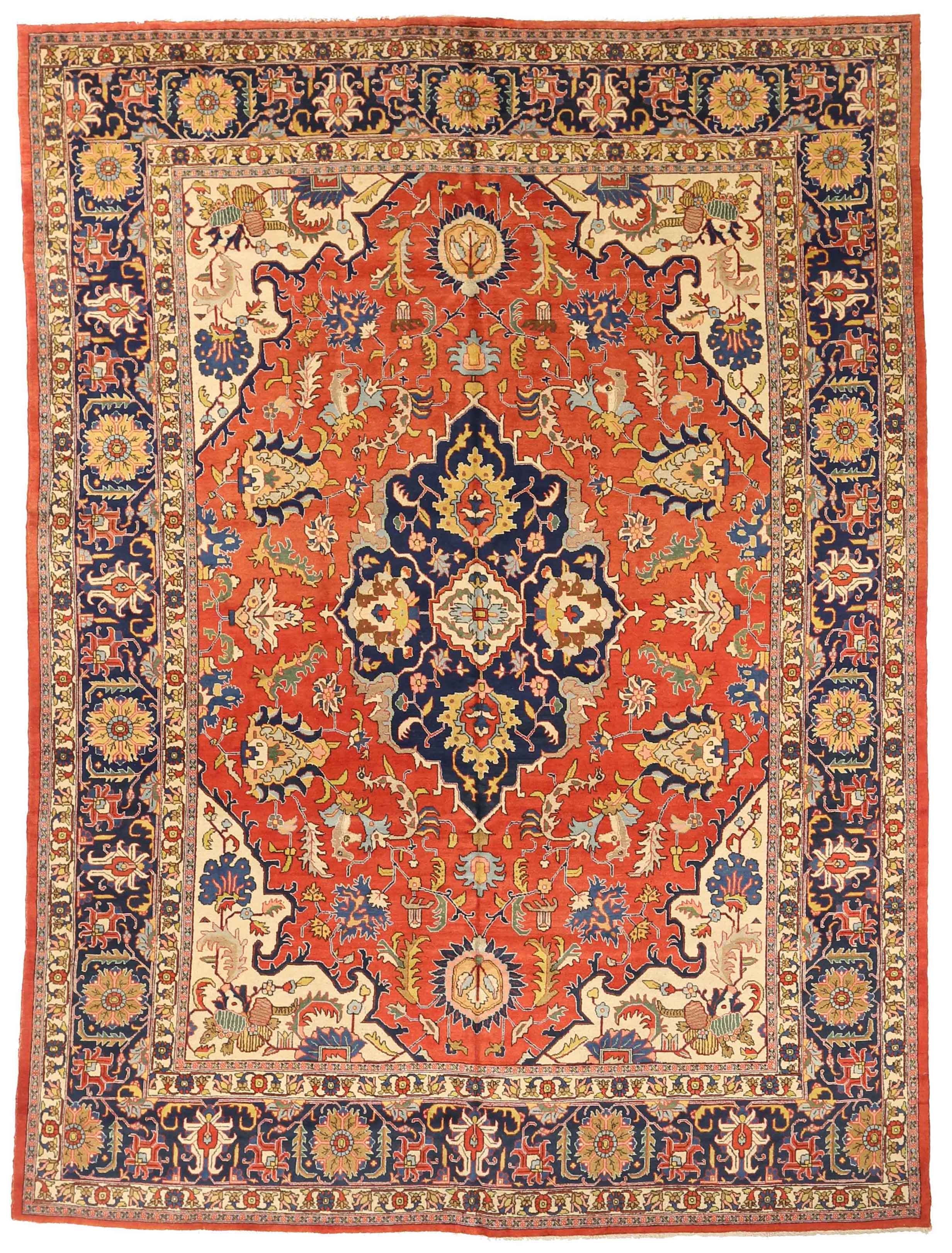 Thumbnail 6 for Antique Persian Tabriz Traditional Rug 75400