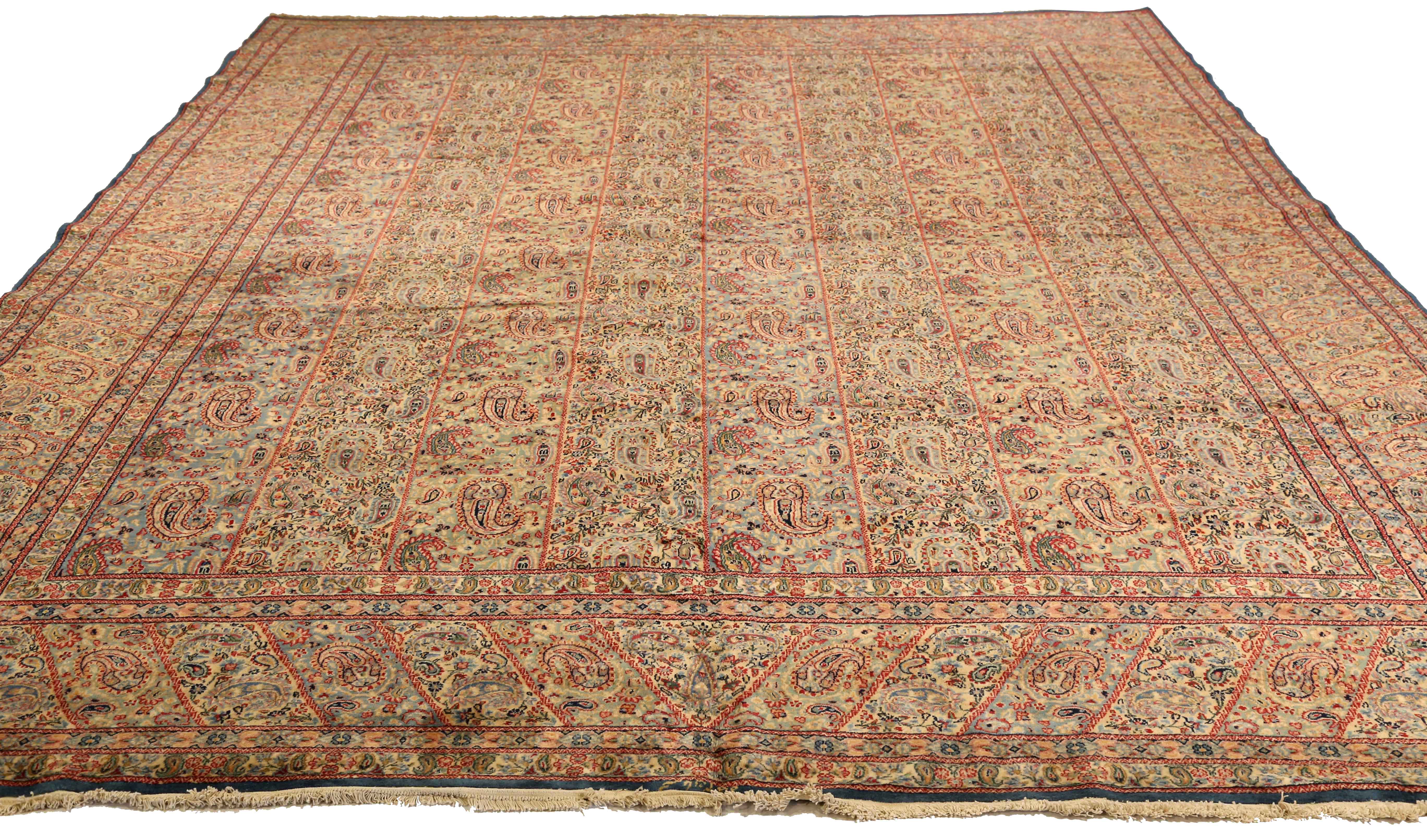 Thumbnail 2 for Antique Persian Kerman Traditional Rug 75446